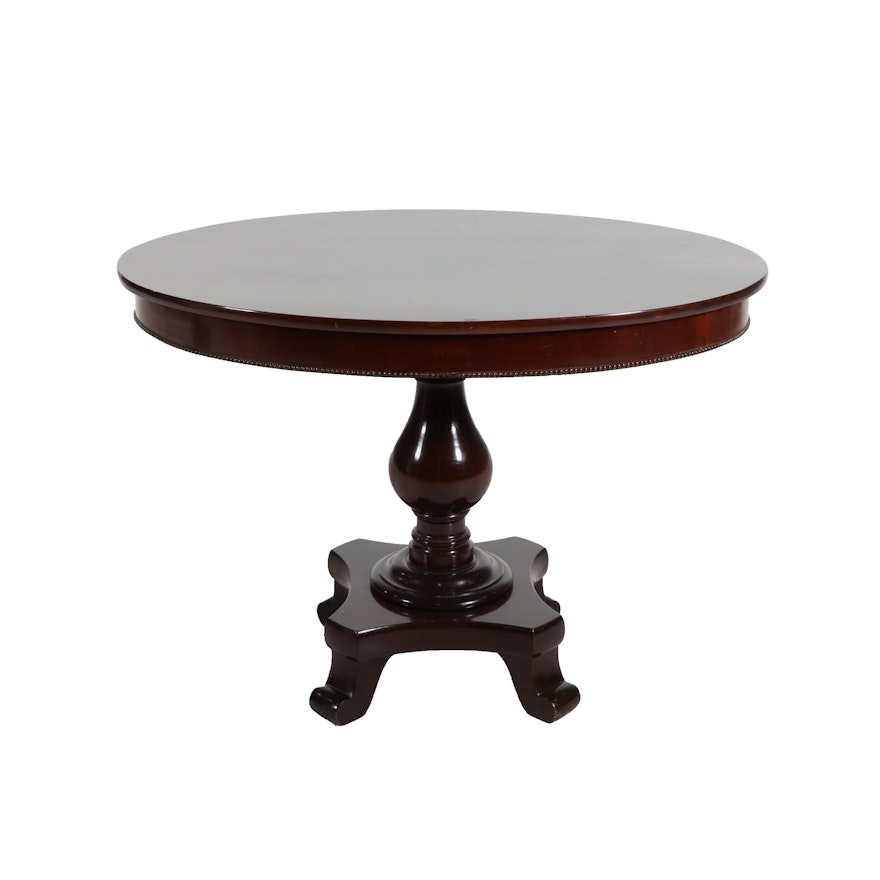 Empire Style Mahogany Pedestal Center Table, Mid-20th Century