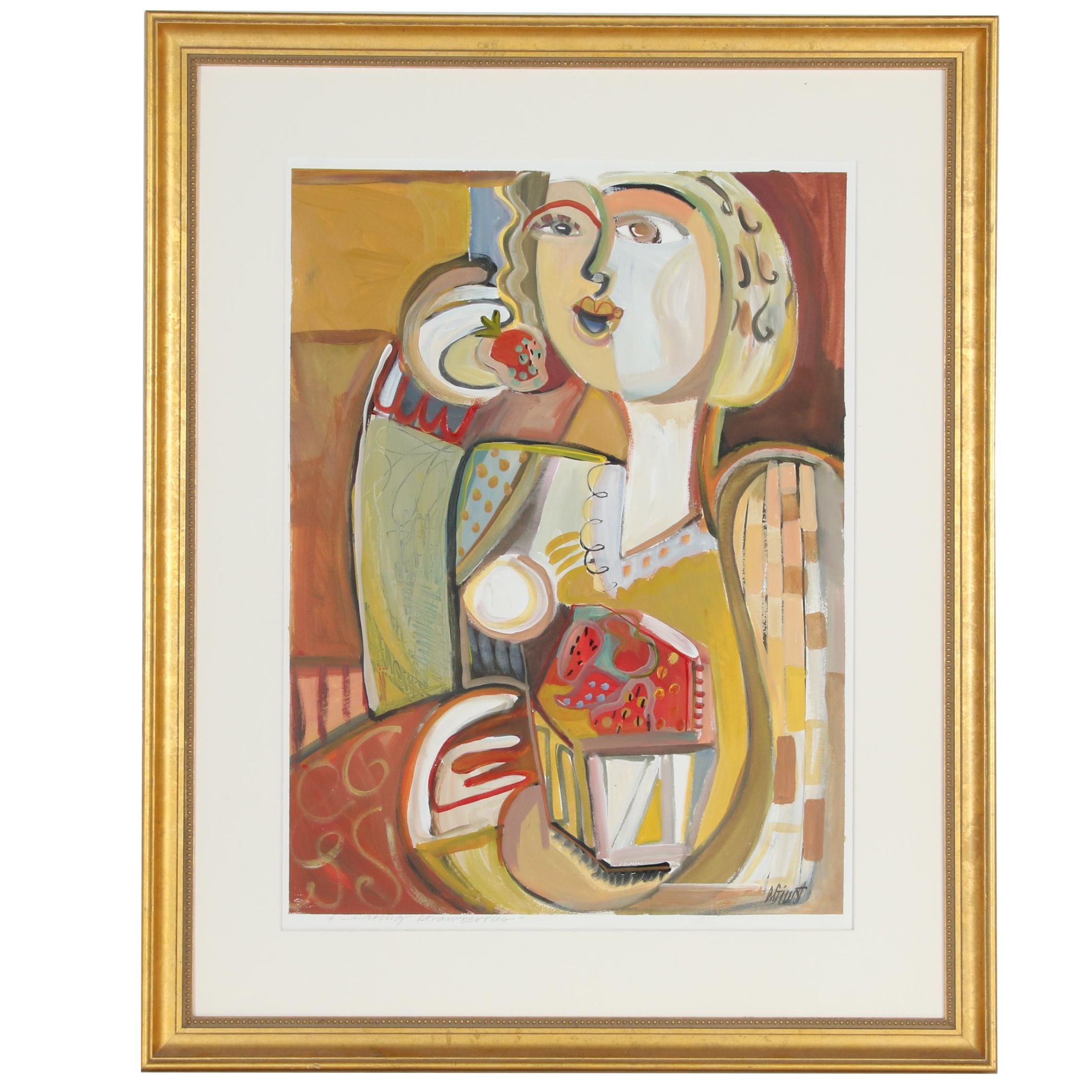 Amy Giust Acrylic Painting "Eating Strawberries"