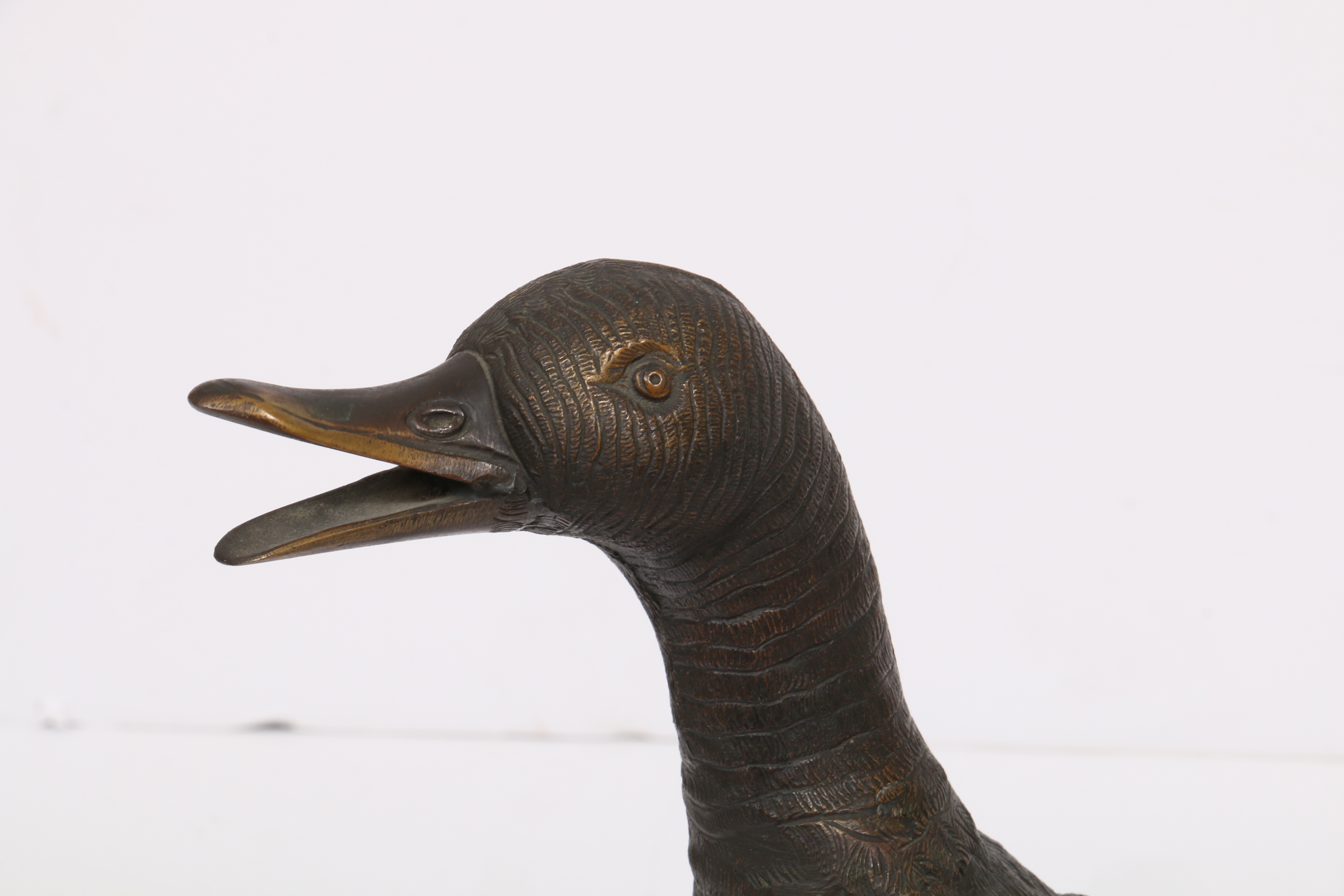 Bronze Duck Statuette