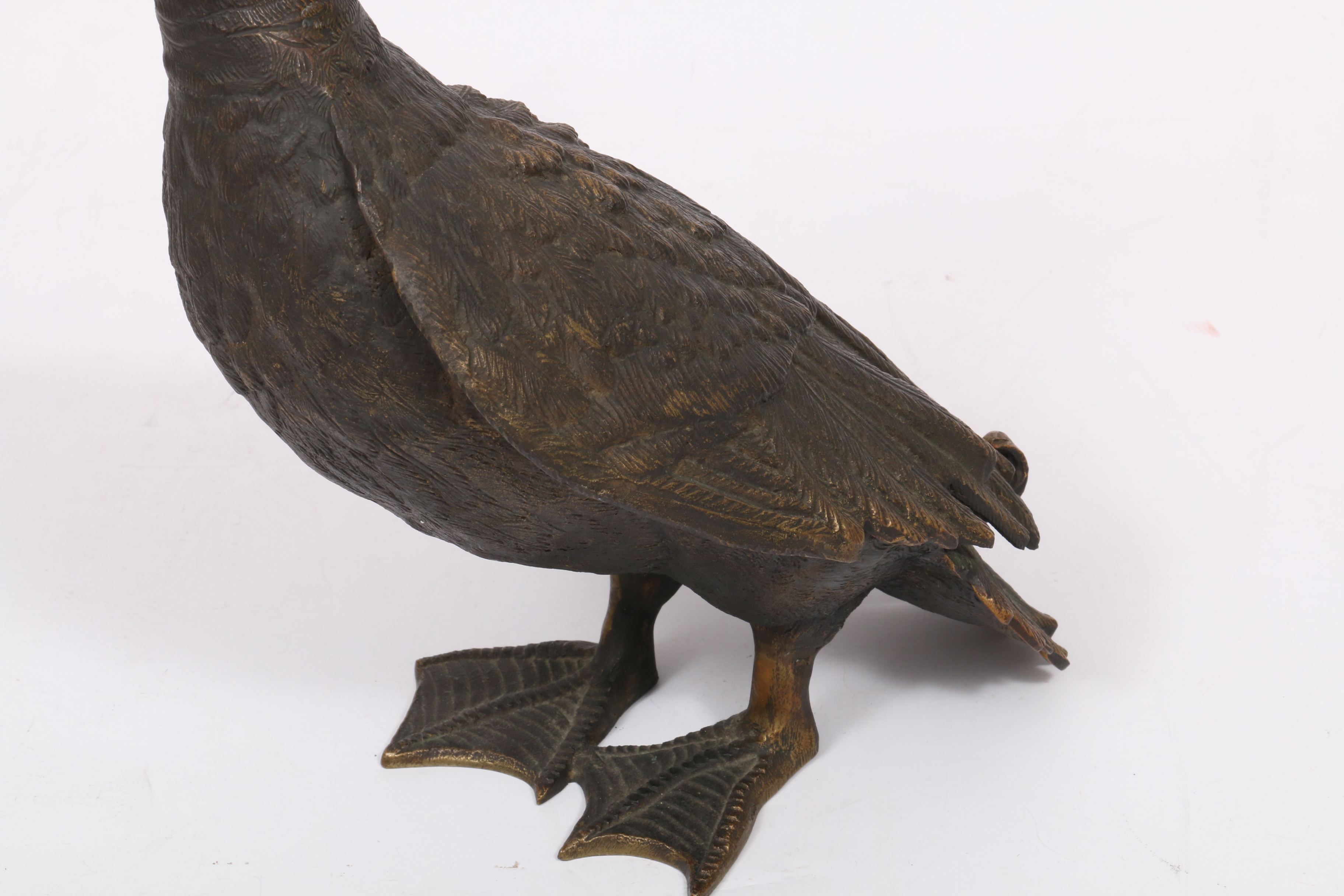 Bronze Duck Statuette