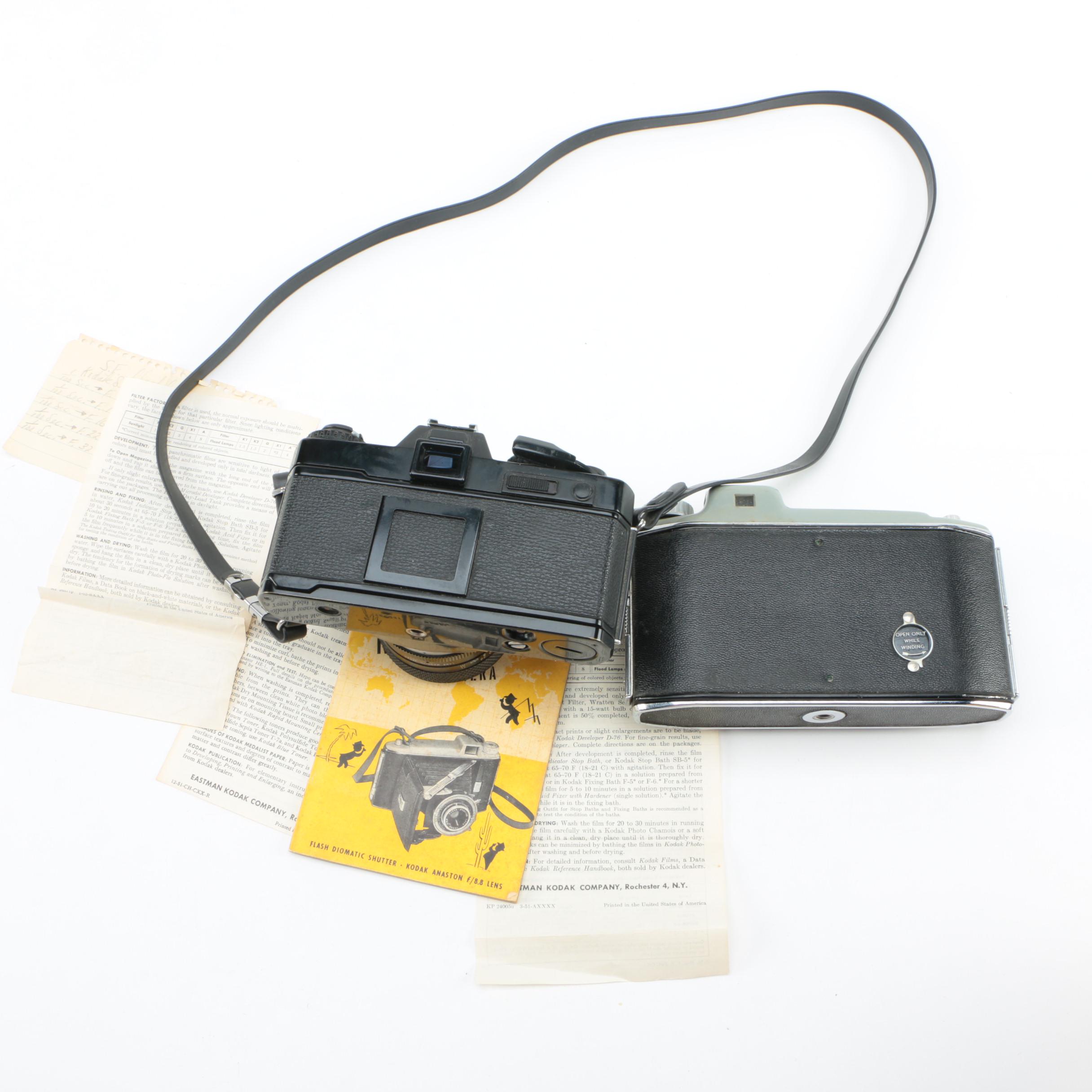 Kodak Tourist Camera and Yashica FR1 SLR Cameras