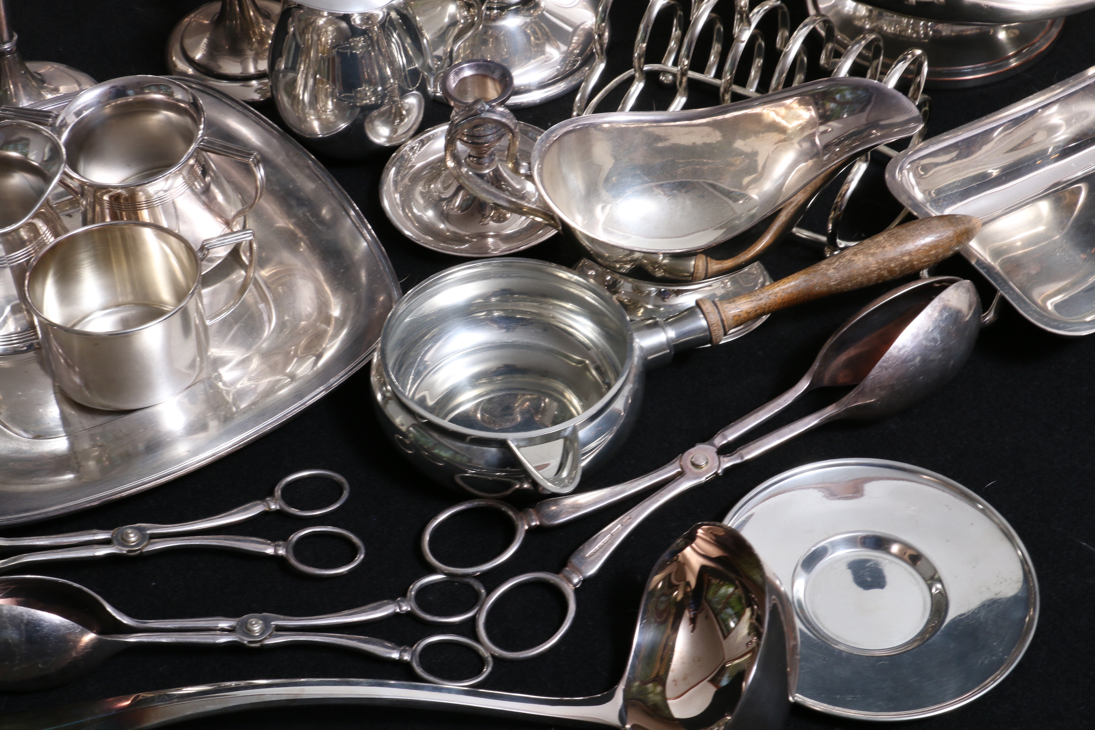 Wilcox and Other Silver Plate and Polished Pewter Serveware