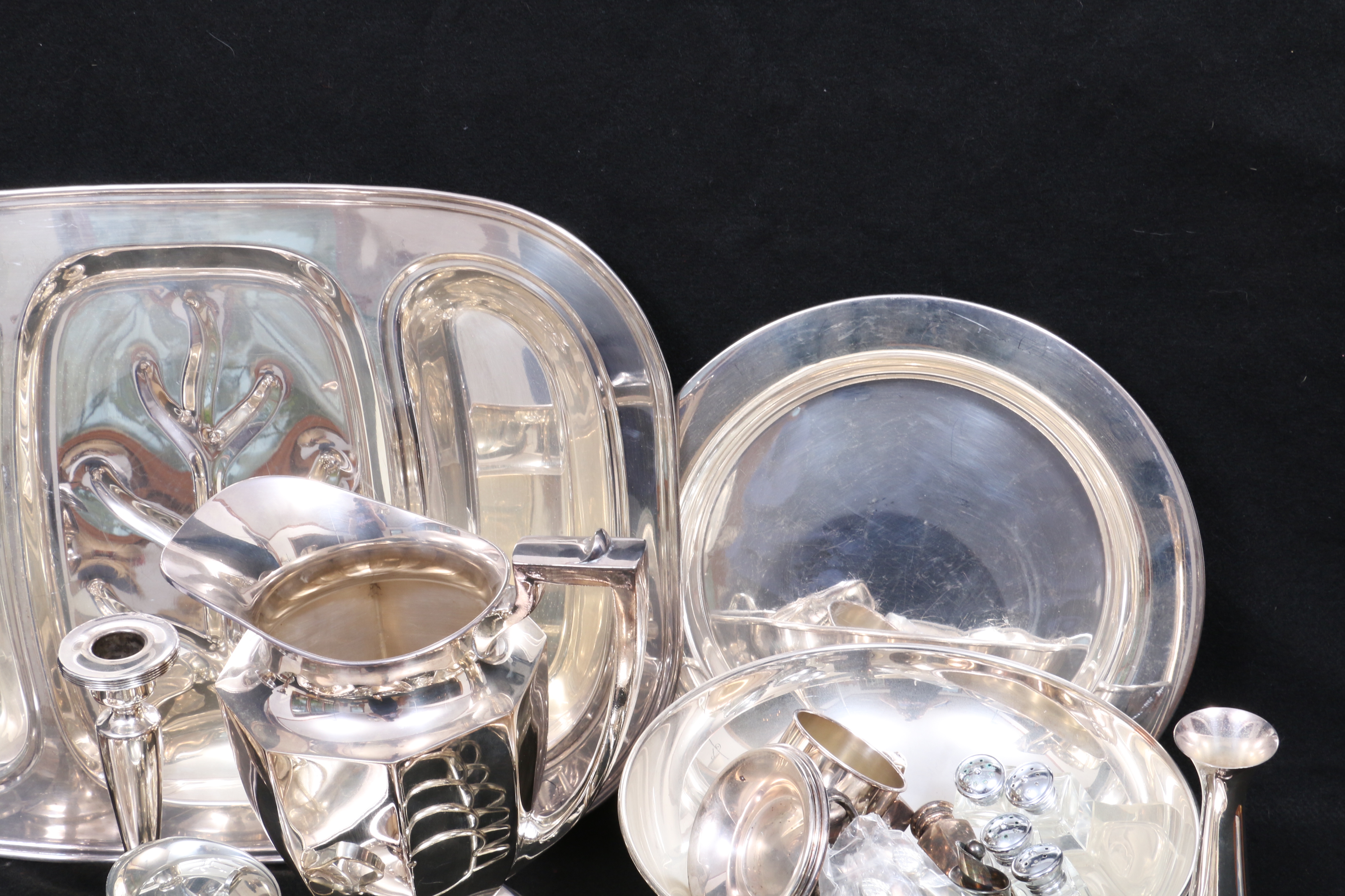 Wilcox and Other Silver Plate and Polished Pewter Serveware