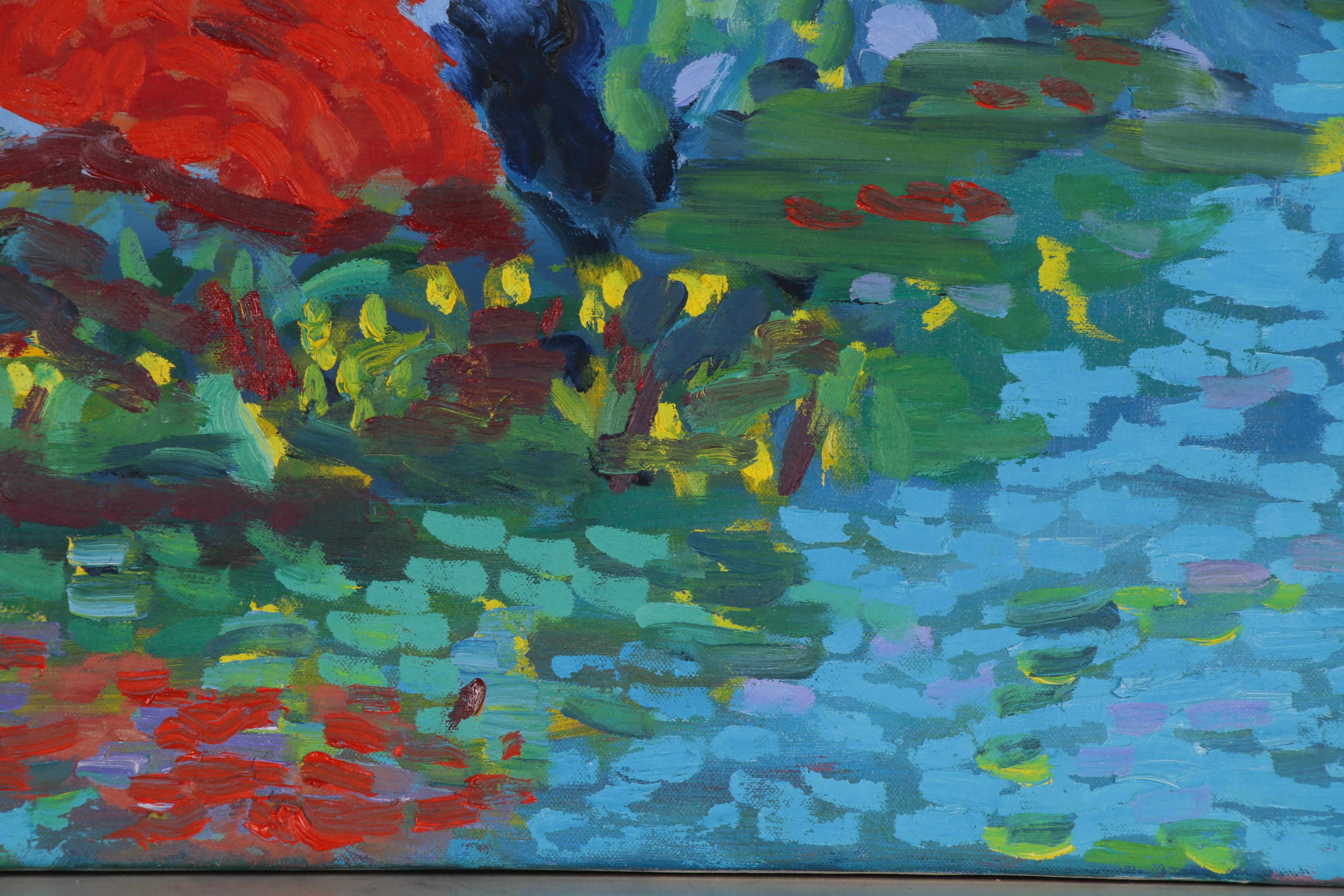 Jerald Mironov Post-Impressionist Style Oil Painting of Waterscape