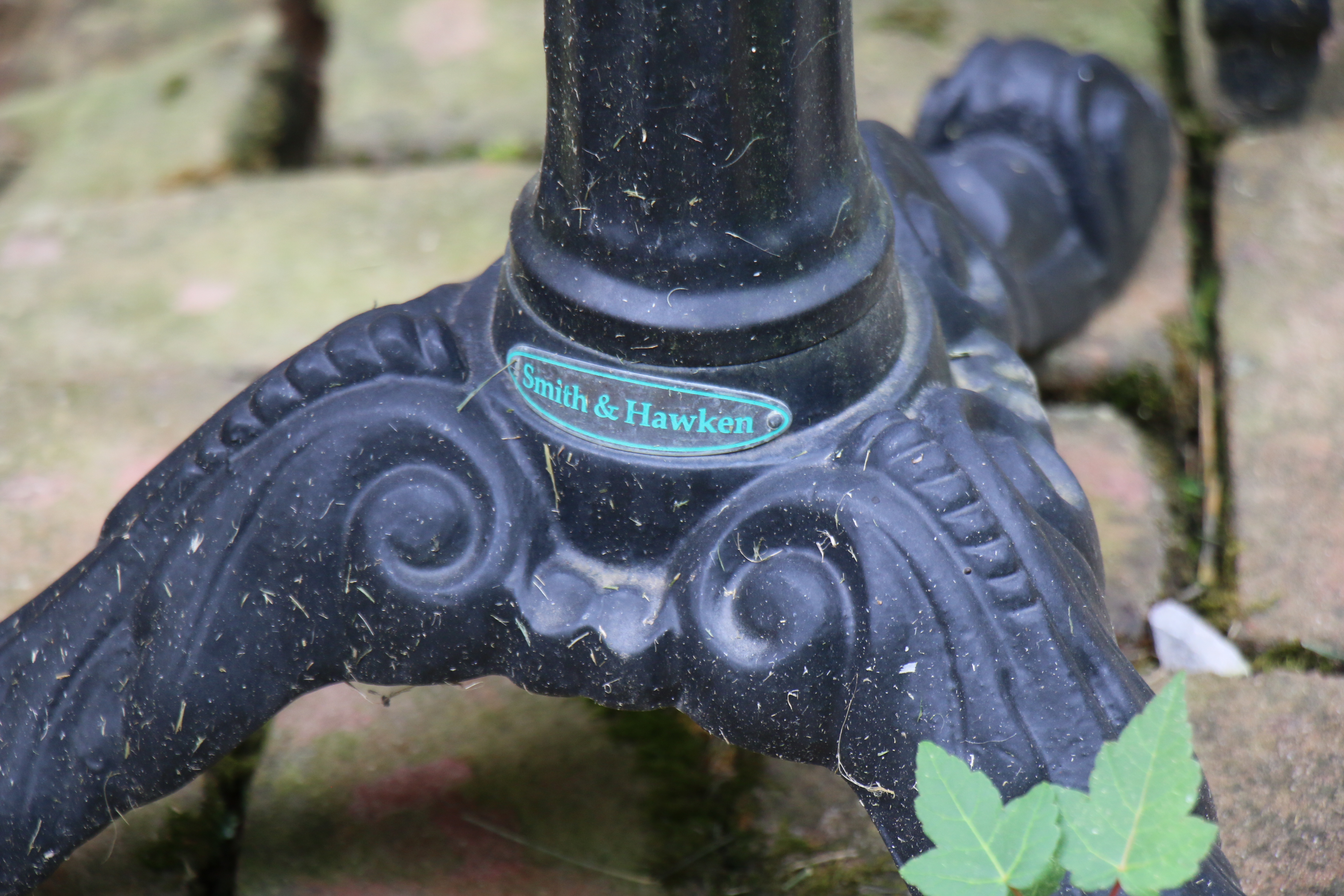 Smith & Hawken Painted Metal Cafe Table with Two Armchairs