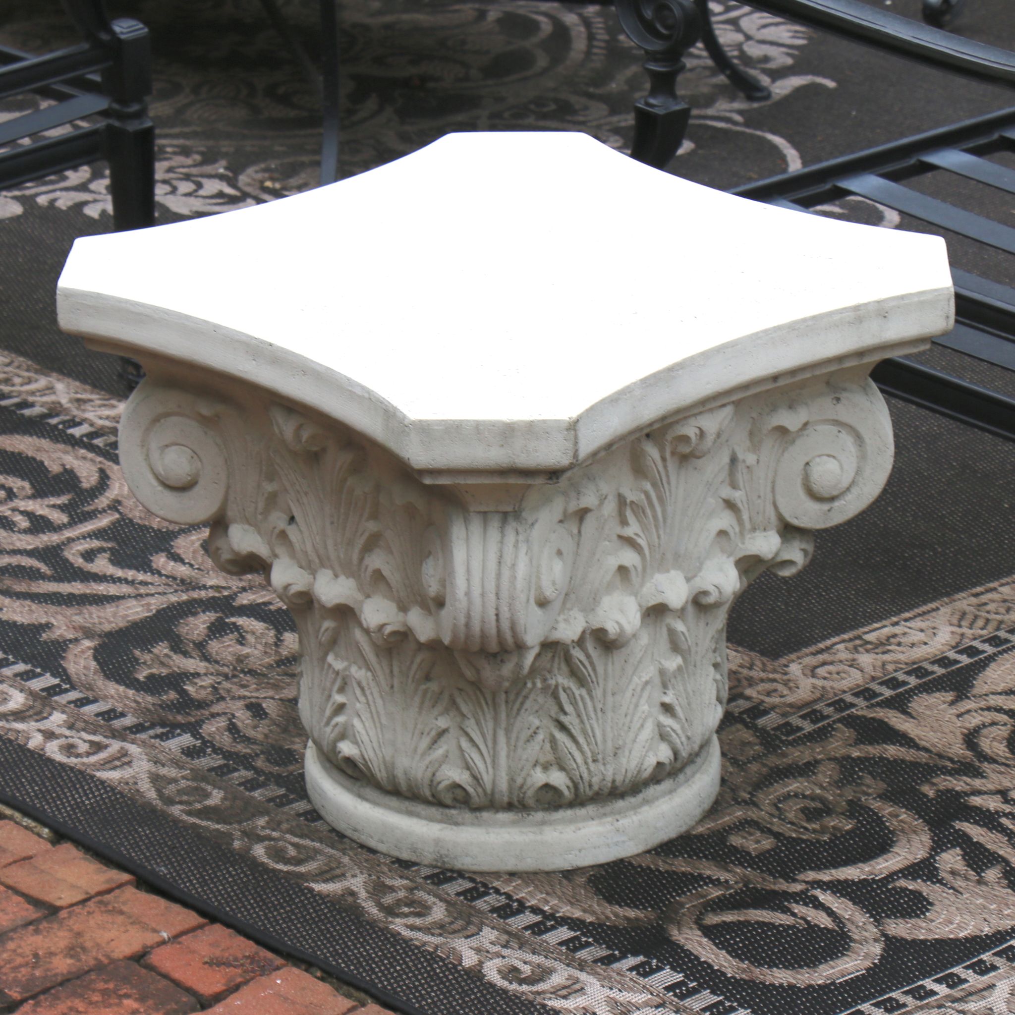 Frontgate Corinthian Style Column Capital Patio Table