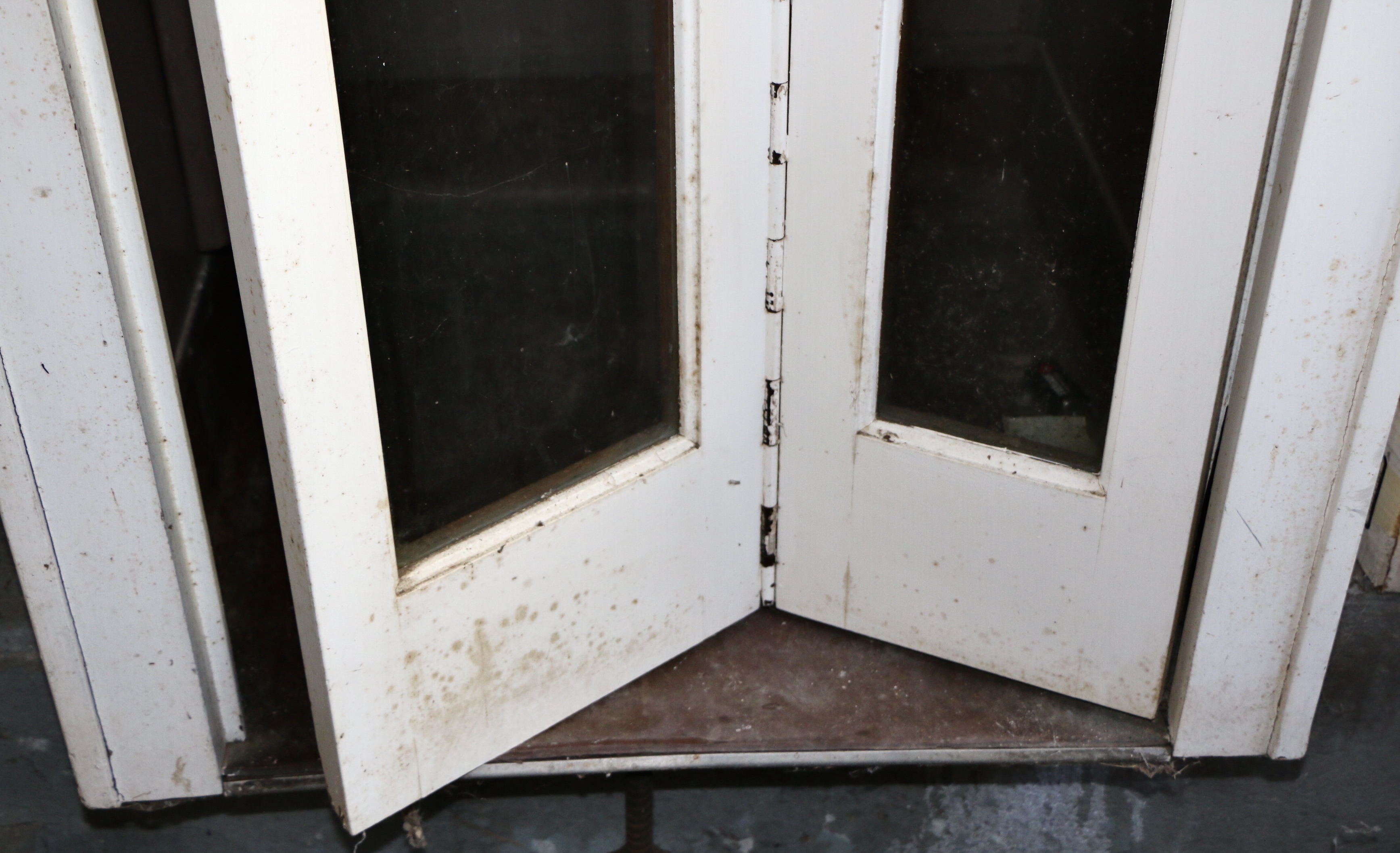 Mid Century Phone Booth with Seat and Coin Fed Rotary Dial Telephone