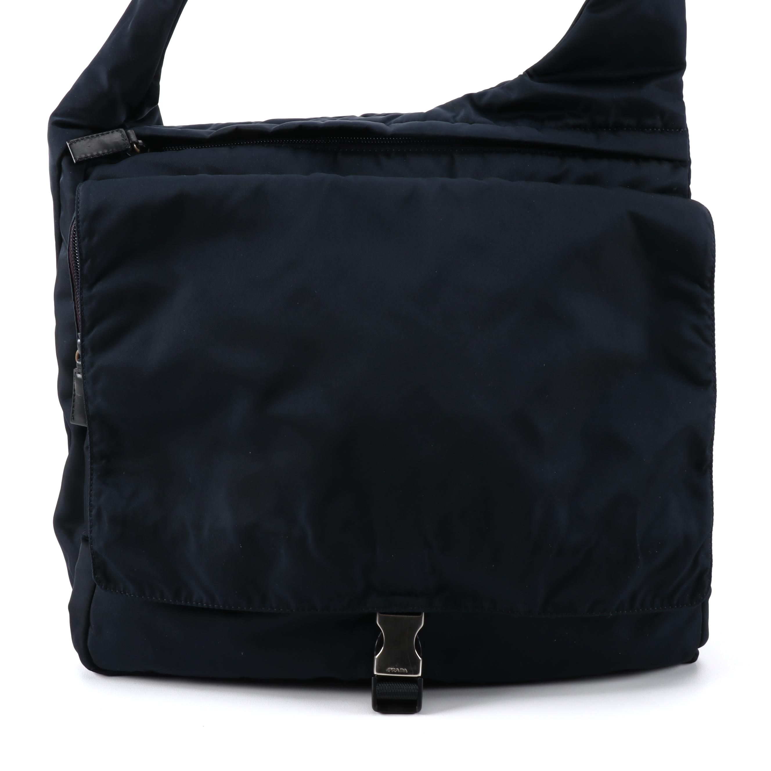 Prada Navy/Black Nylon Messenger Bag