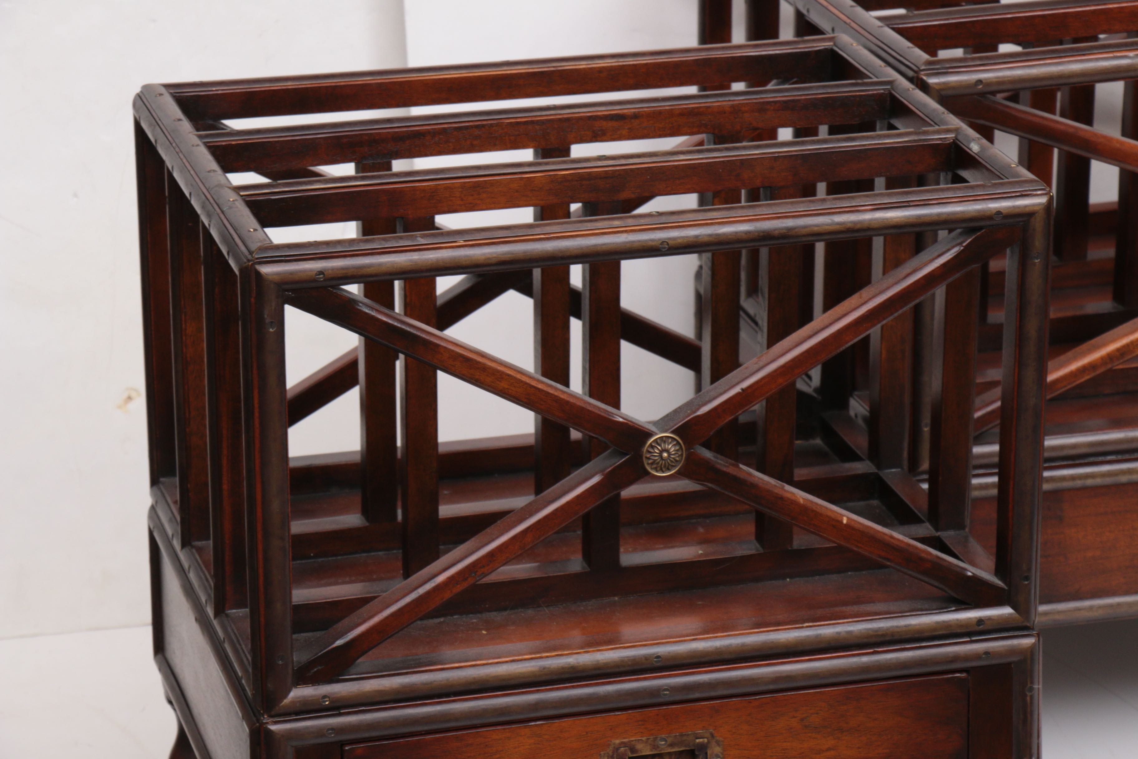 Two George III Style Mahogany-Stained Canterburies, 20th Century