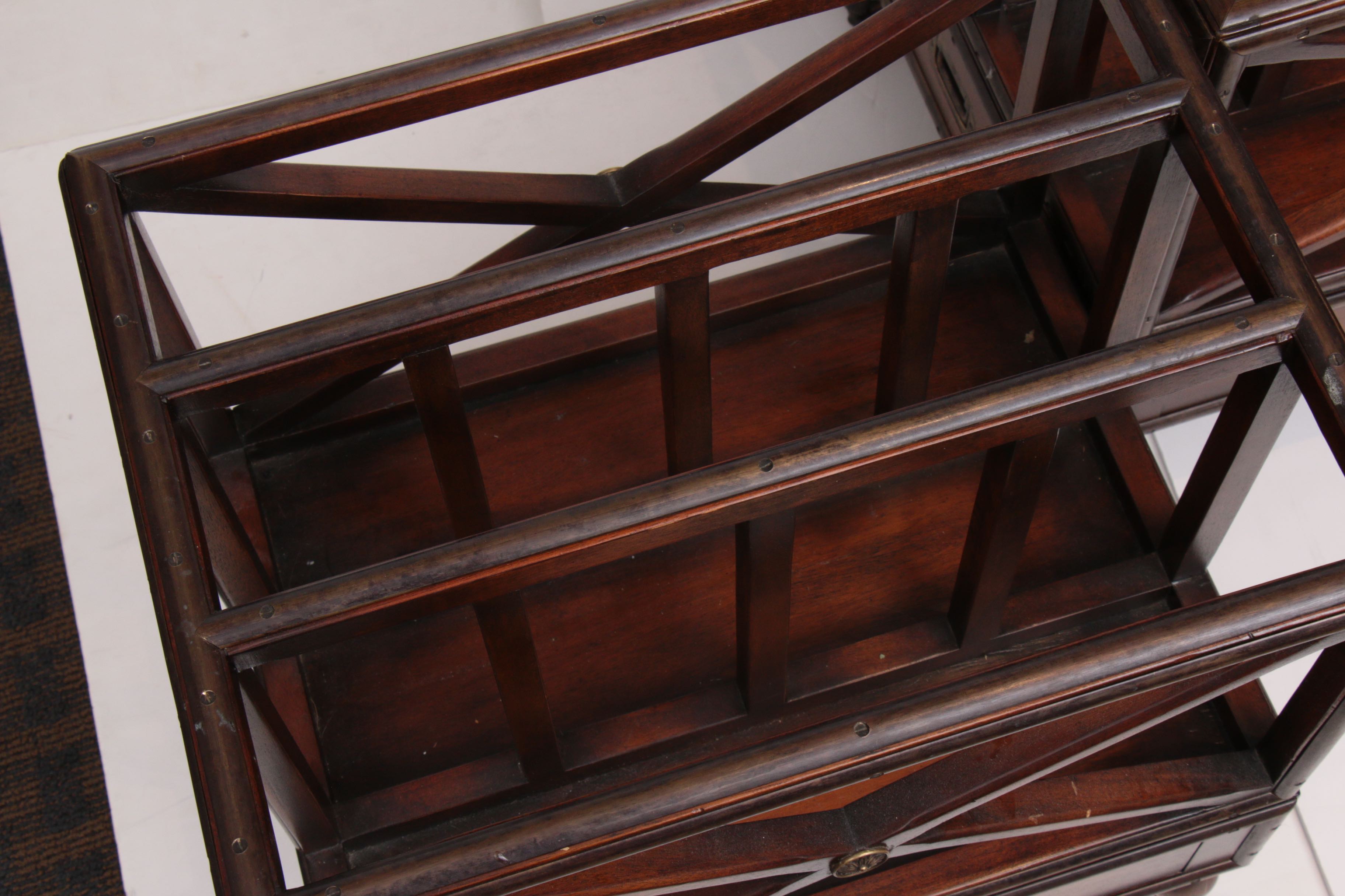 Two George III Style Mahogany-Stained Canterburies, 20th Century