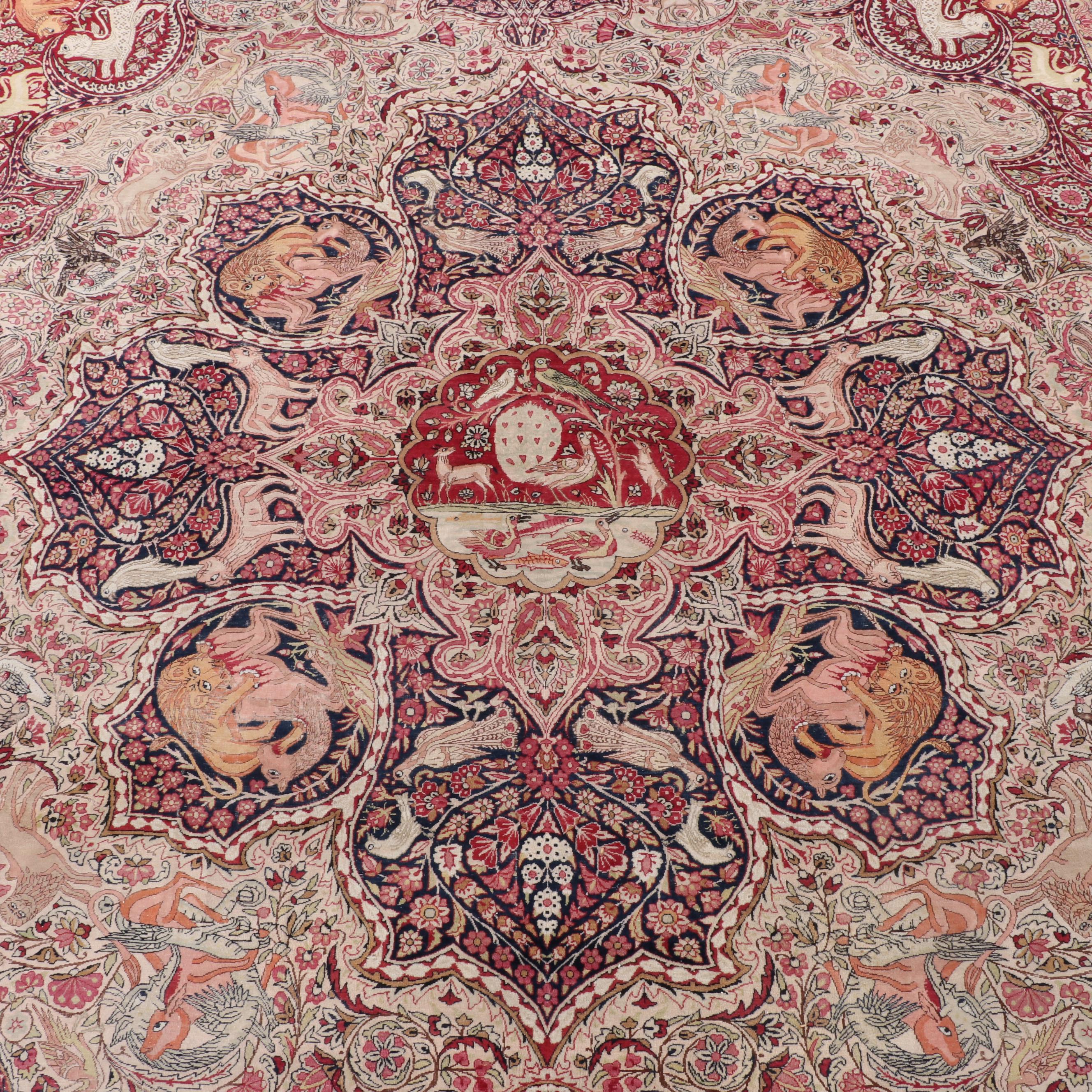 13'11 x 20'5 Lavar Kerman Southeast Persian Pictorial Carpet, circa 1890