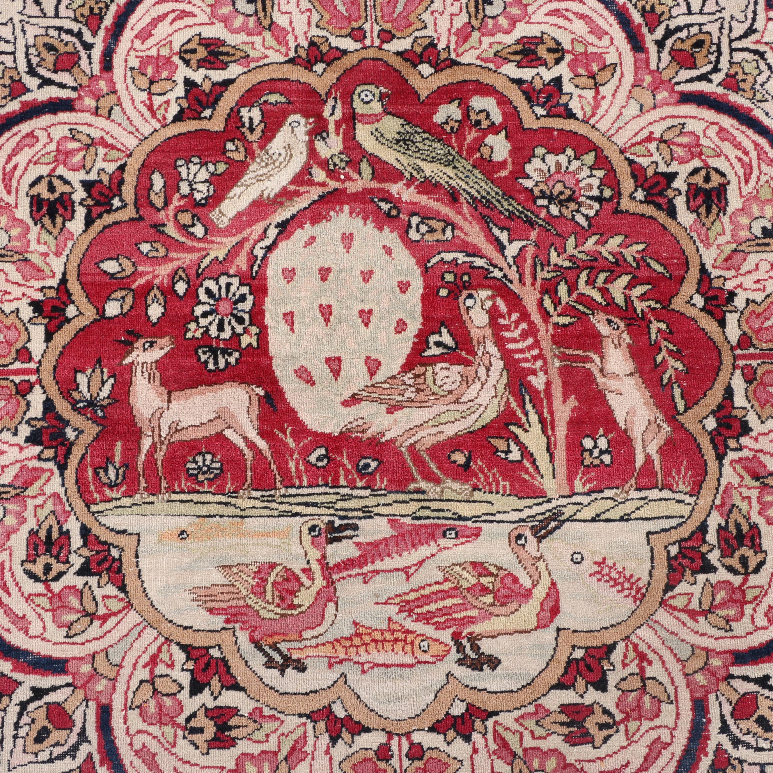 13'11 x 20'5 Lavar Kerman Southeast Persian Pictorial Carpet, circa 1890