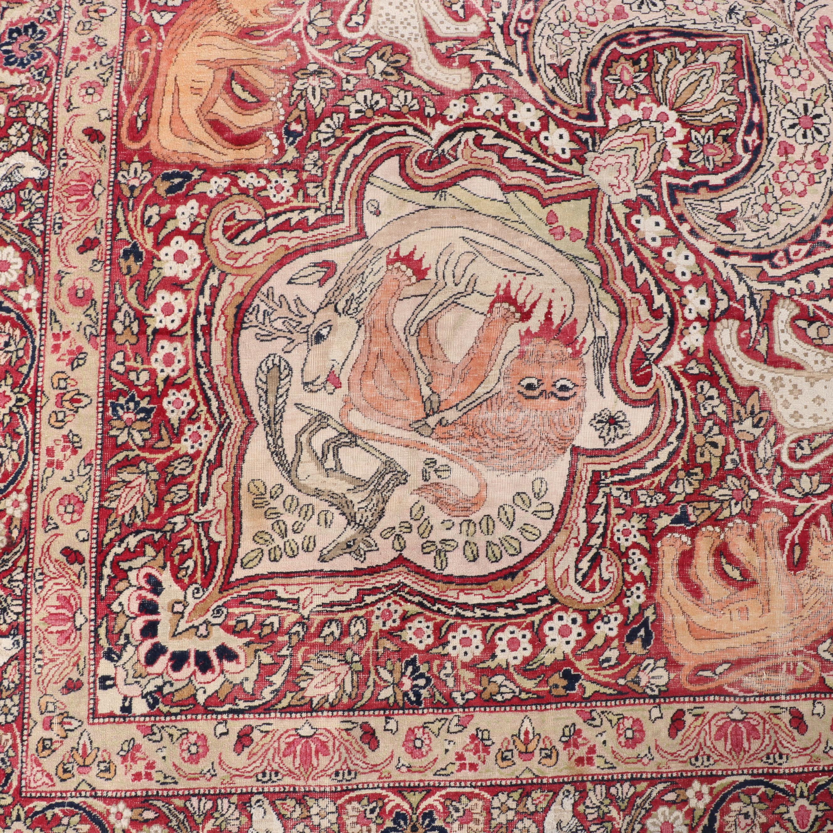 13'11 x 20'5 Lavar Kerman Southeast Persian Pictorial Carpet, circa 1890