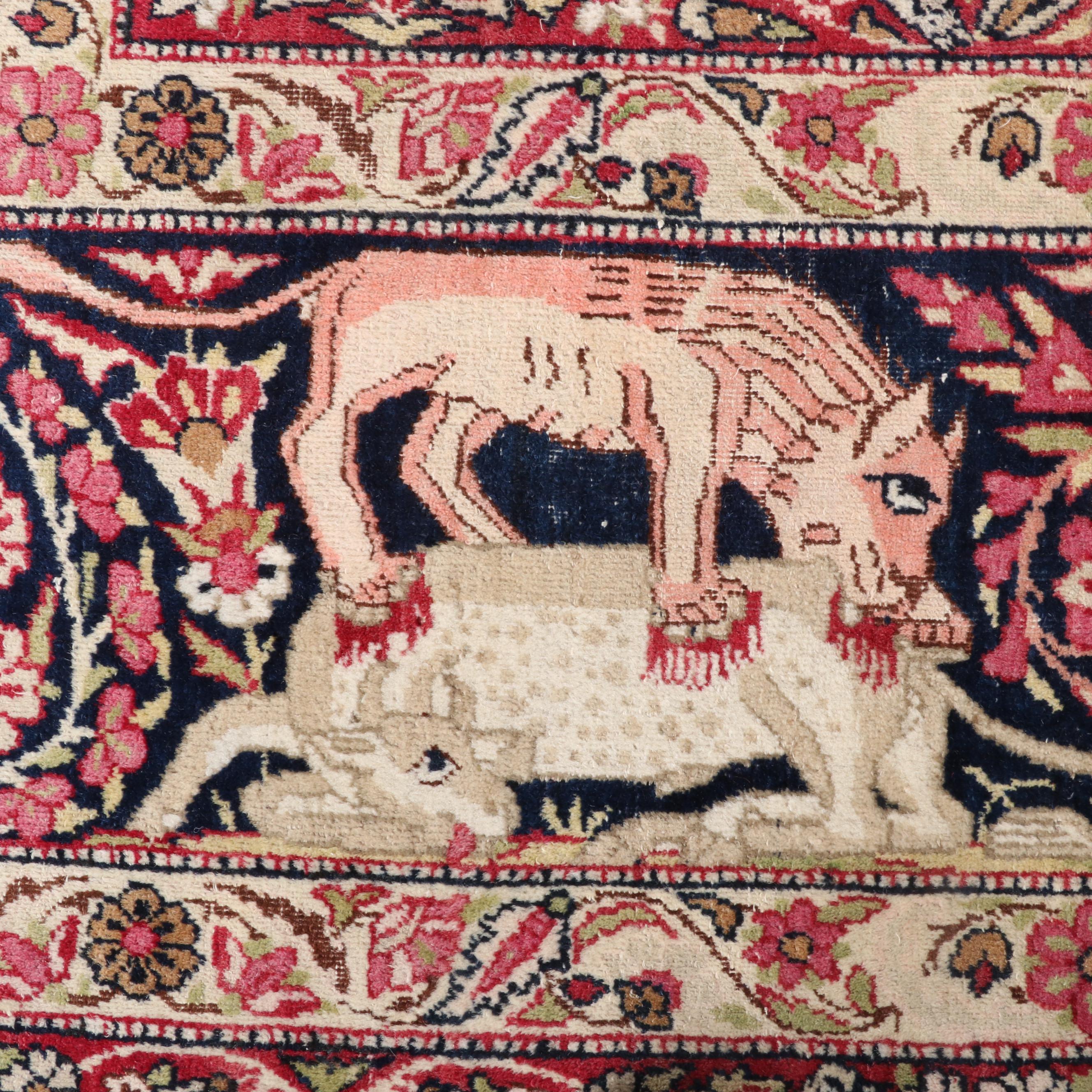 13'11 x 20'5 Lavar Kerman Southeast Persian Pictorial Carpet, circa 1890