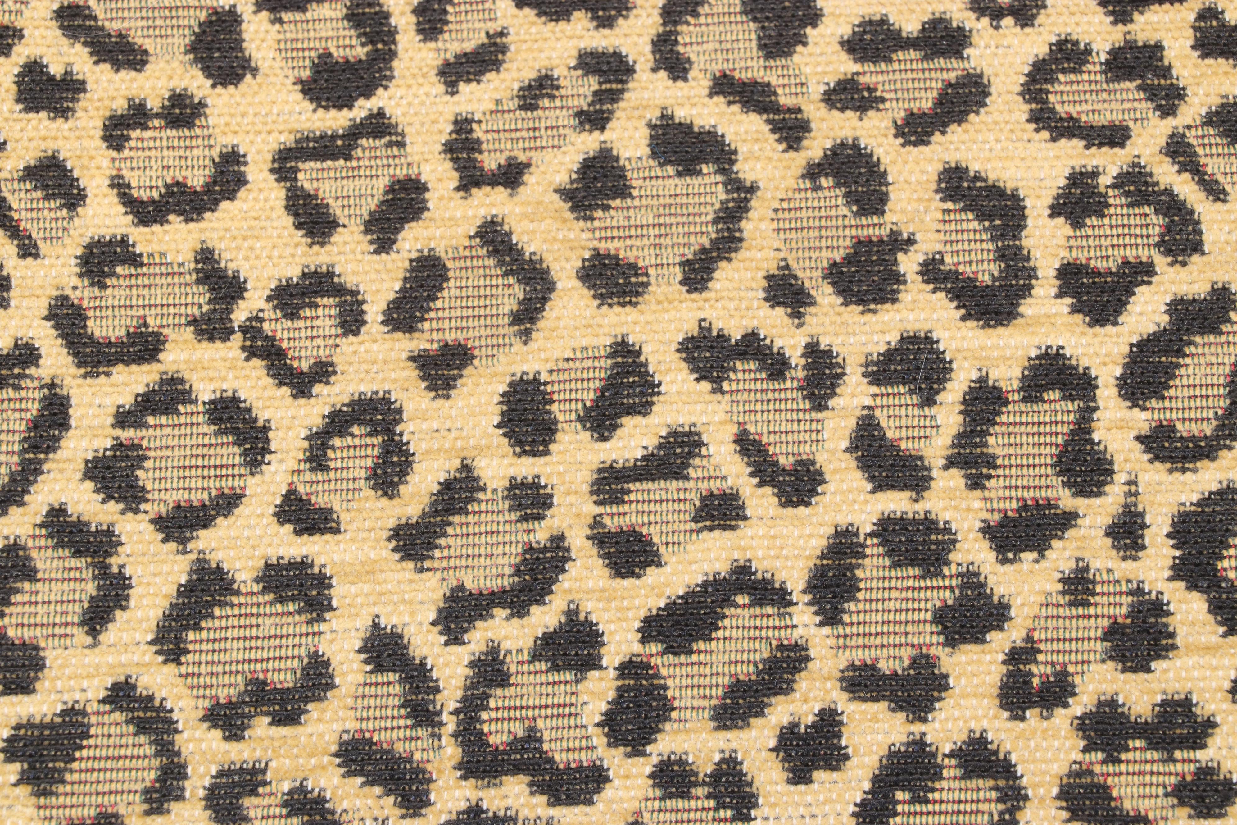 Caned Bow Back Upholstered Settee Bench, Late 20th Century