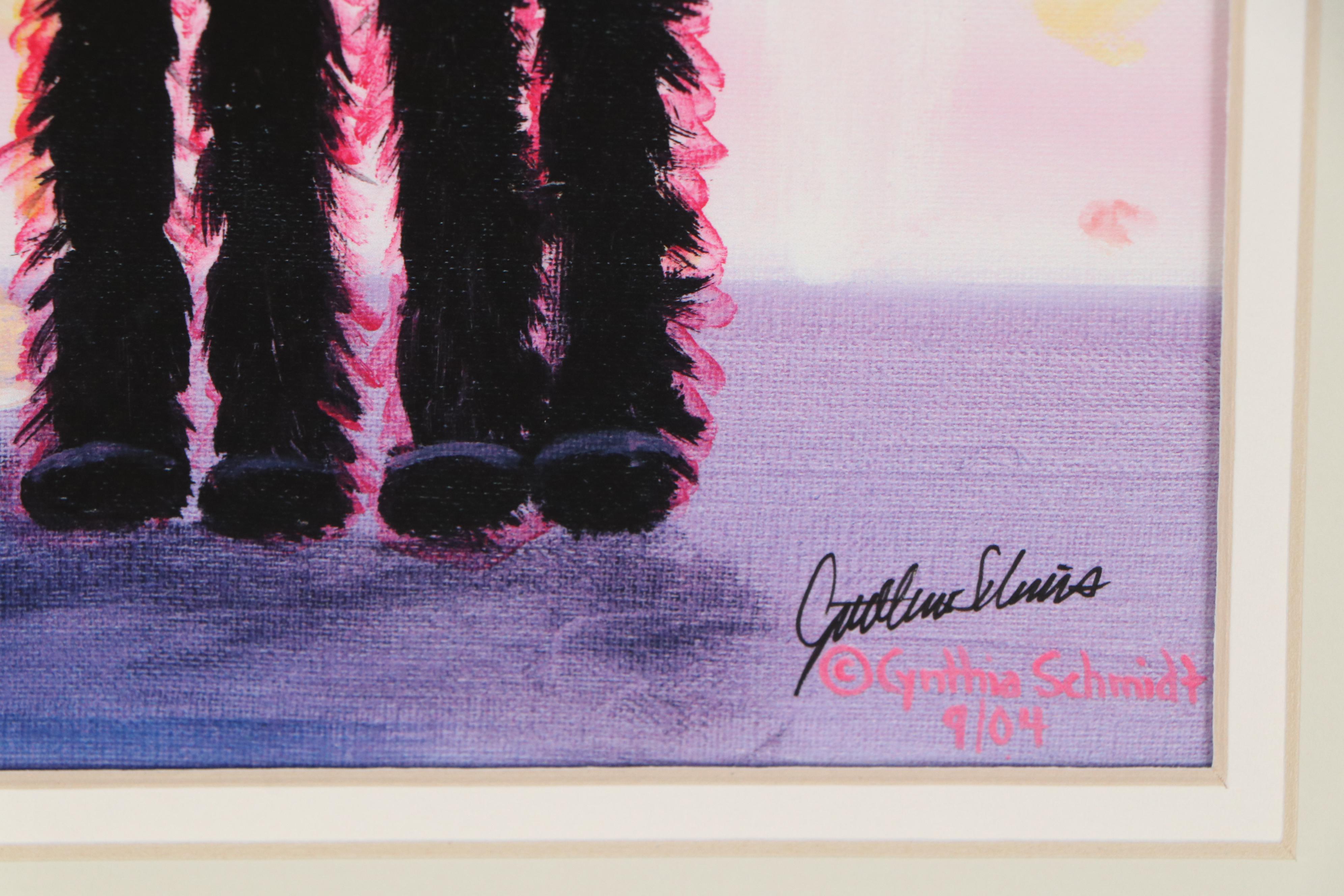 Cynthia Schmidt Giclée "Black Cranky Cat with Fish", 21st Century