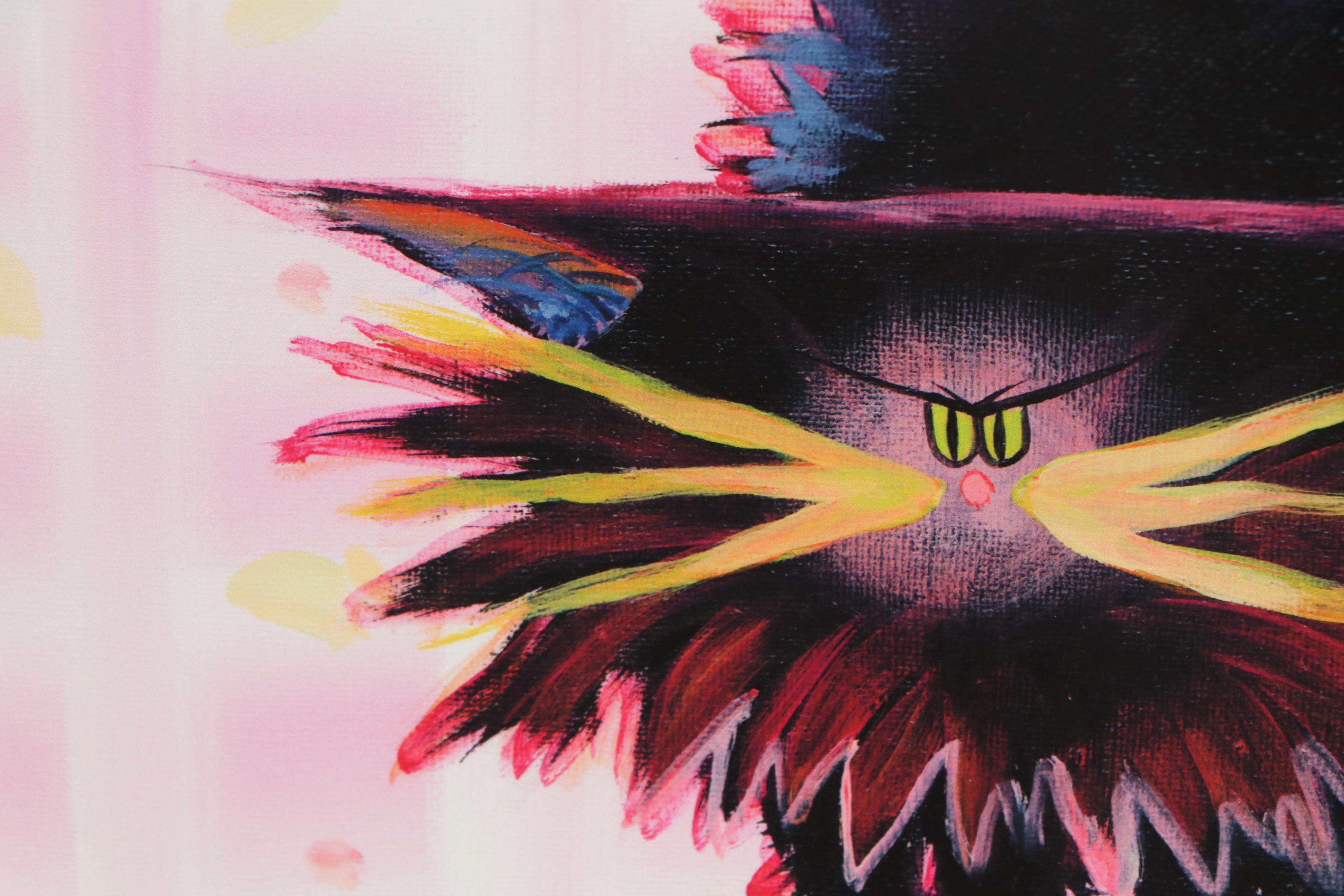 Cynthia Schmidt Giclée "Black Cranky Cat with Fish", 21st Century