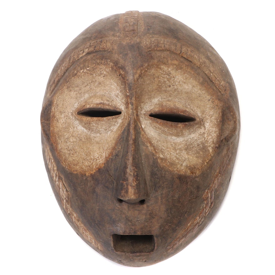 Lega Style Hand-Carved Wood Mask, Democratic Republic of the Congo