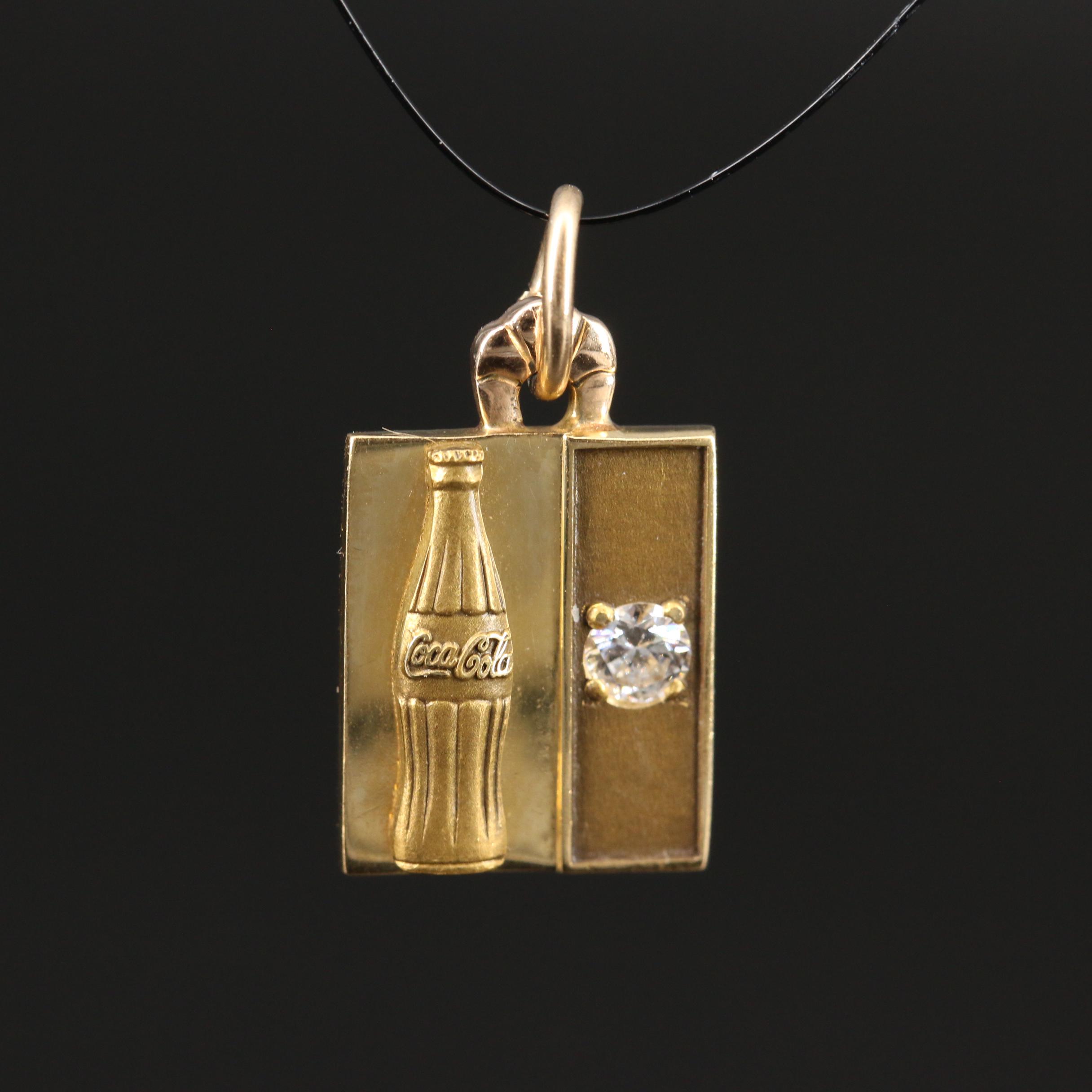 18K Coca Cola Charm with Diamond Accent
