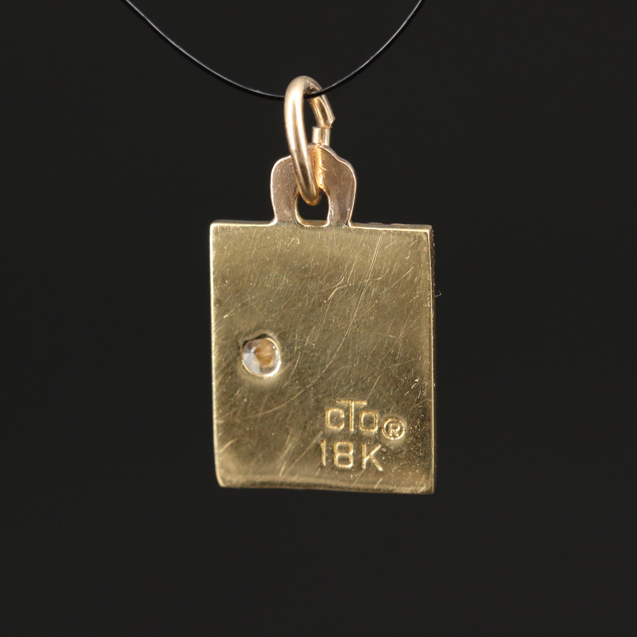 18K Coca Cola Charm with Diamond Accent