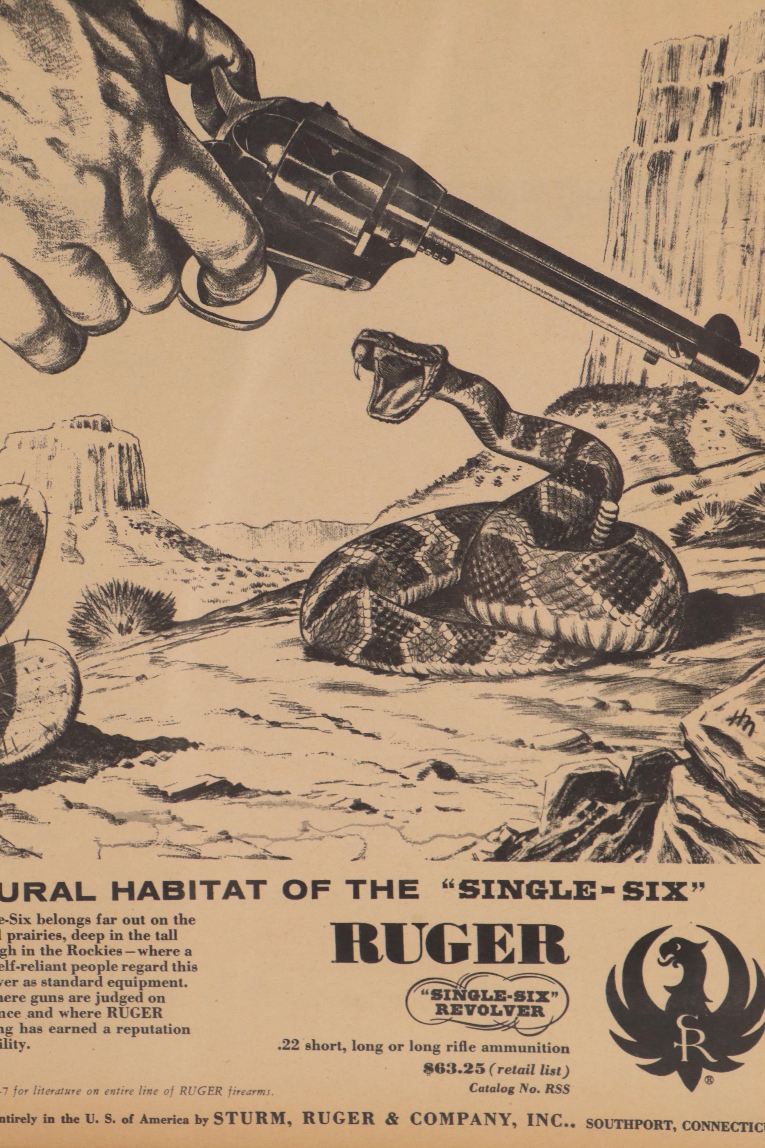 Ruger "Single-Six" Revolver Advertisement Page, circa 1957