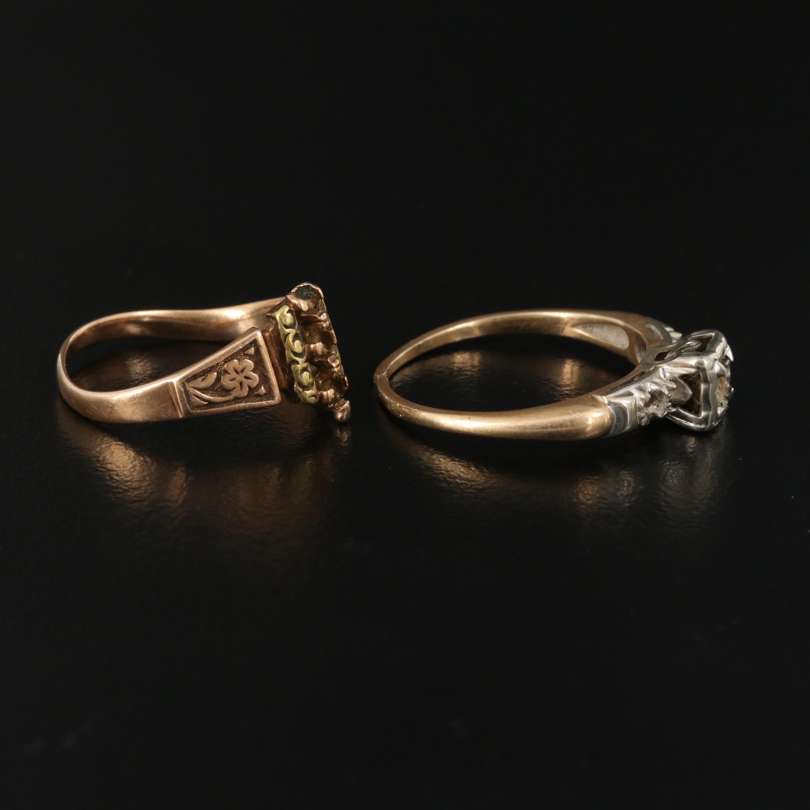 Vintage 14K Ring Mounts