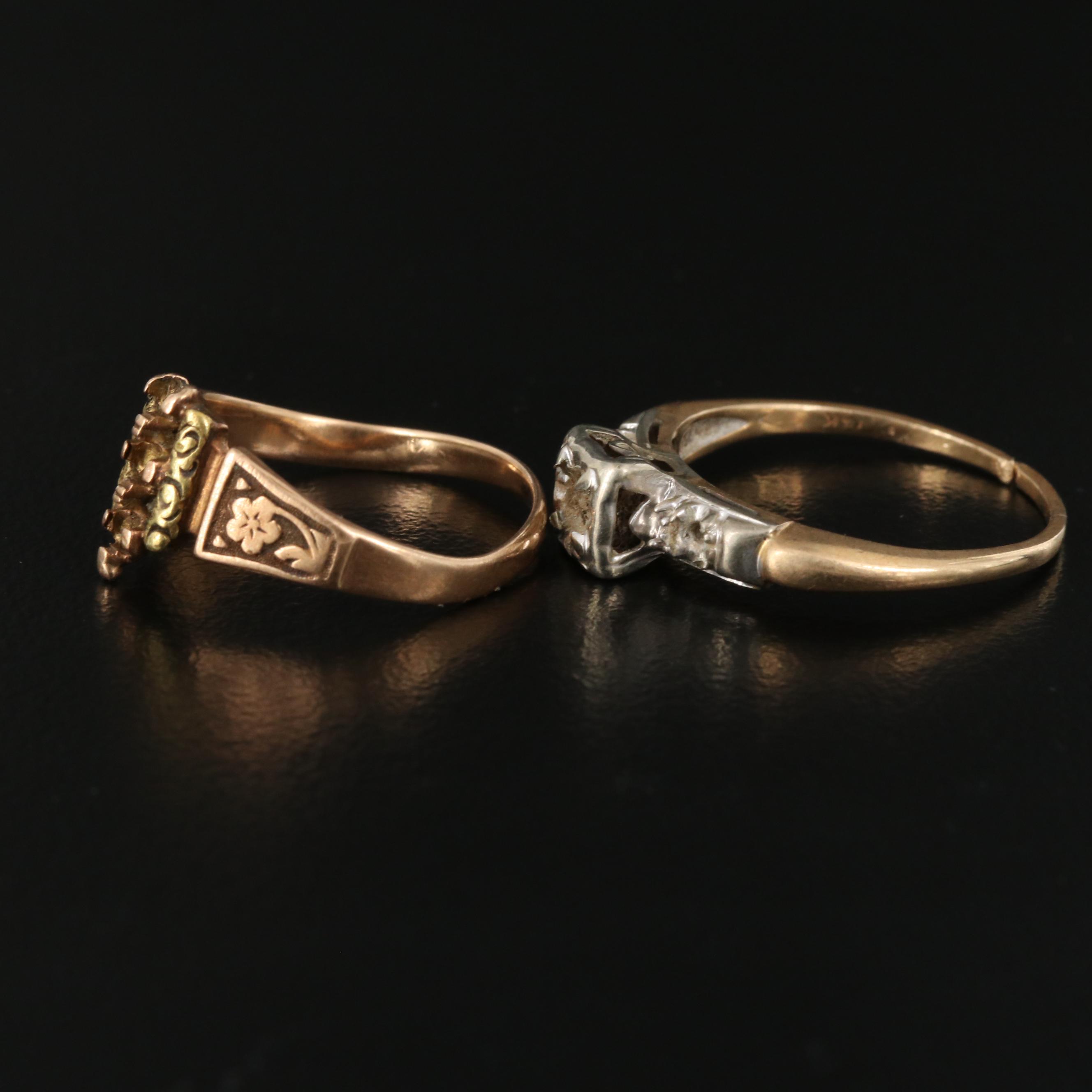 Vintage 14K Ring Mounts