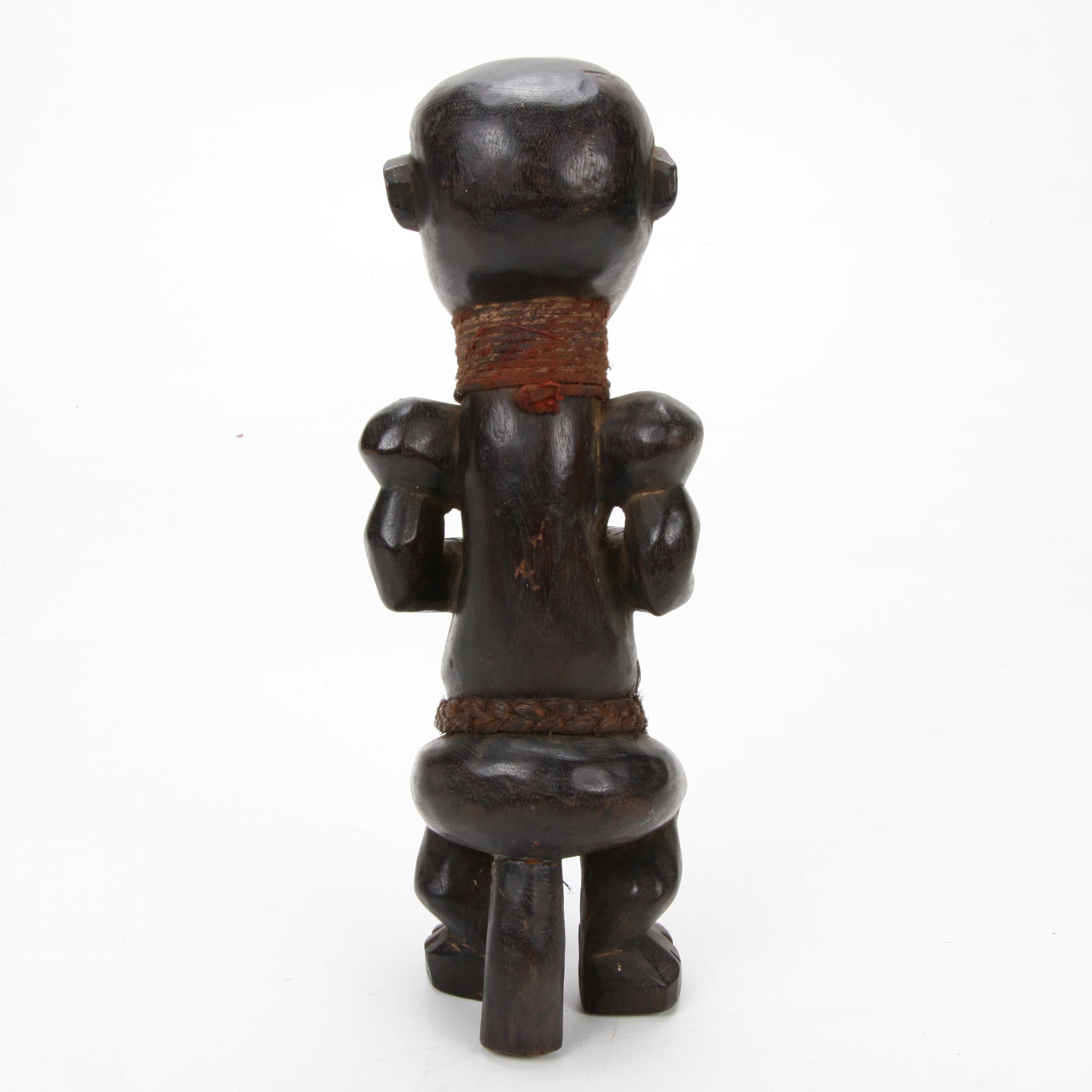 Teke Style Carved Wood Seated Figure, Democratic Republic of the Congo