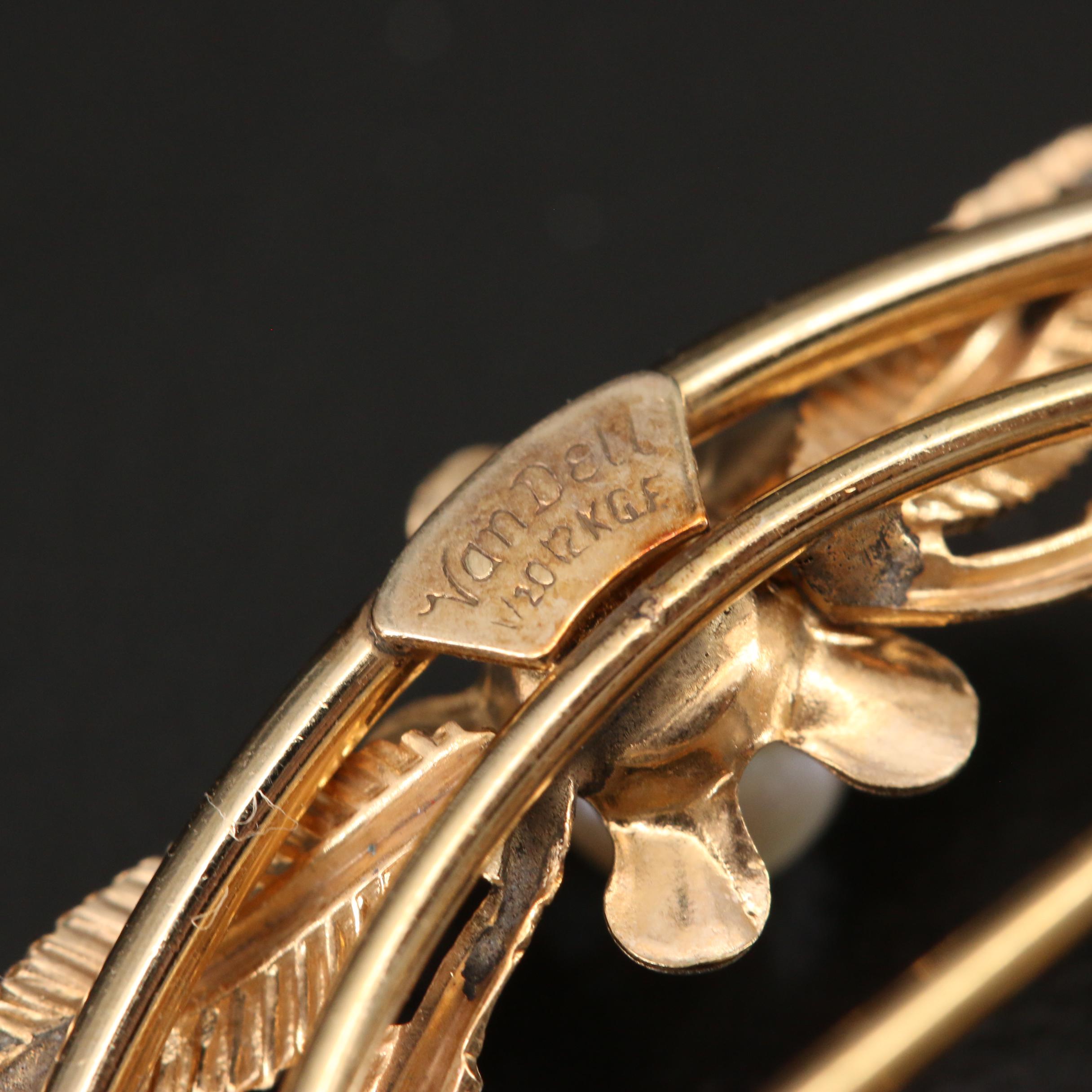 Vintage Selection of Jewelry Including a Van Dell Brooch, Nephrite and Pearl