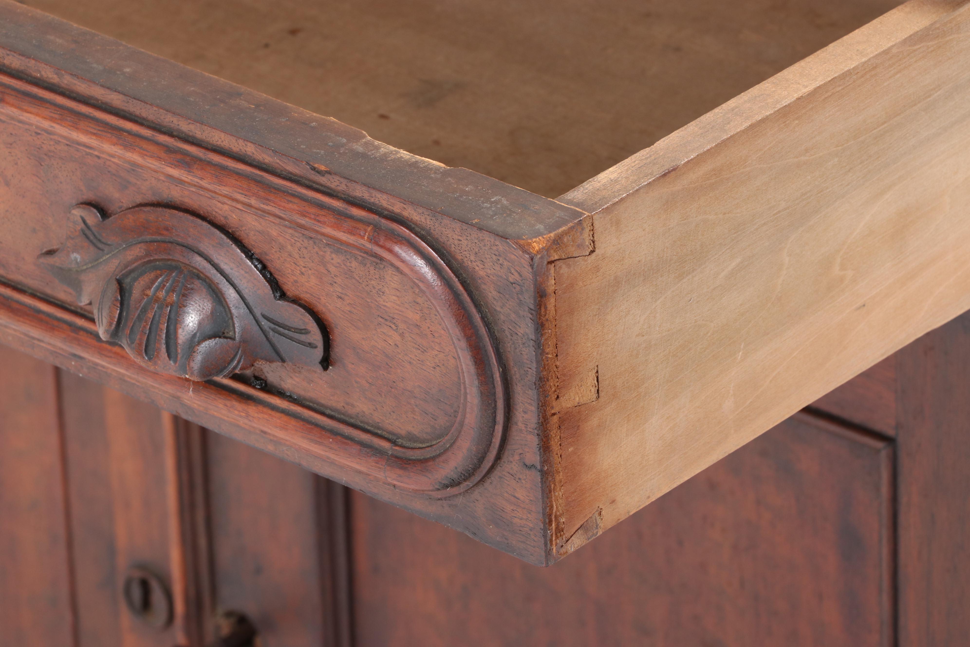 Mitchell & Rammelsberg Victorian Walnut, Figured Walnut and Marble Top Washstand