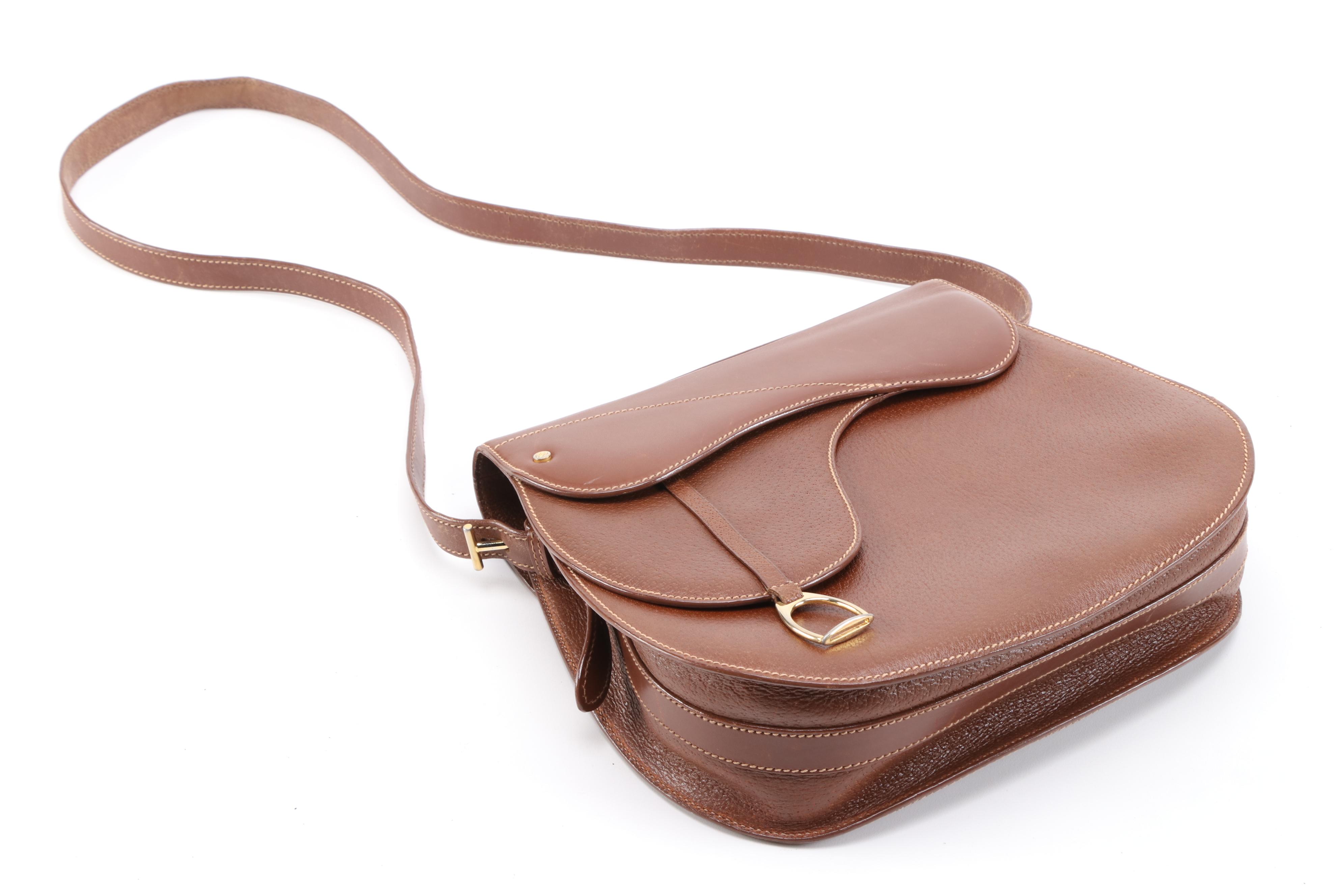 Gucci Brown Leather Saddle Crossbody Bag