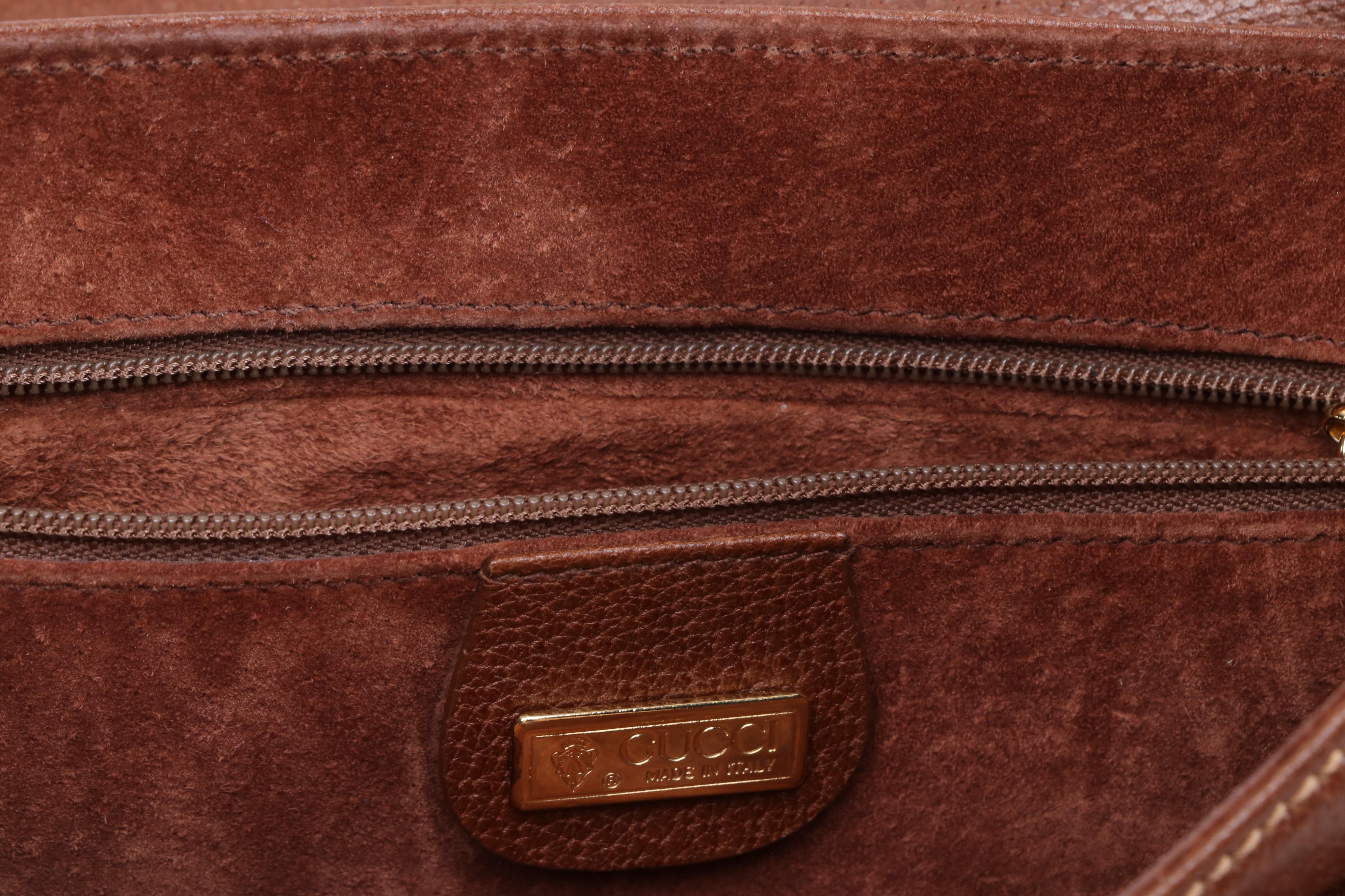 Gucci Brown Leather Saddle Crossbody Bag