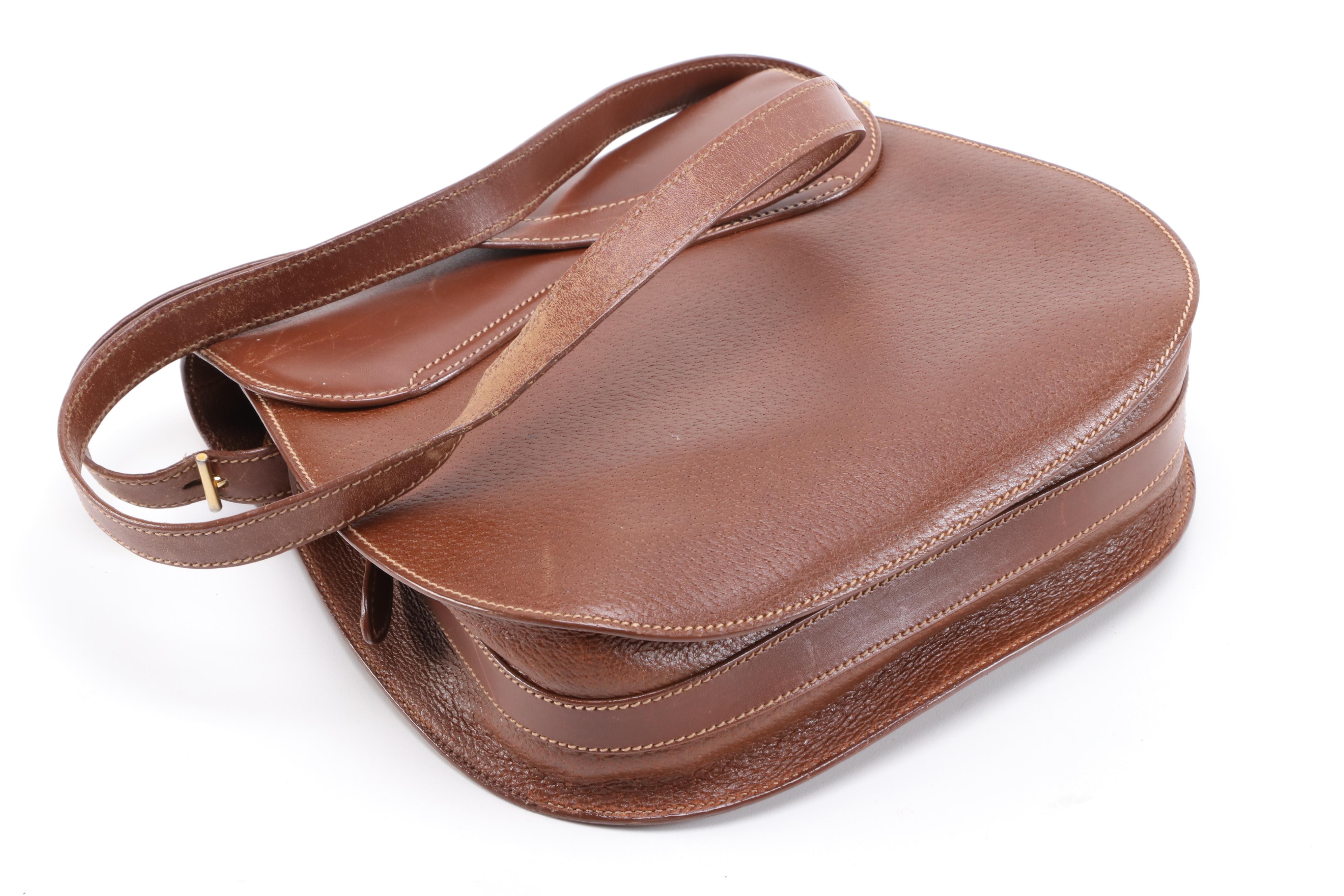 Gucci Brown Leather Saddle Crossbody Bag