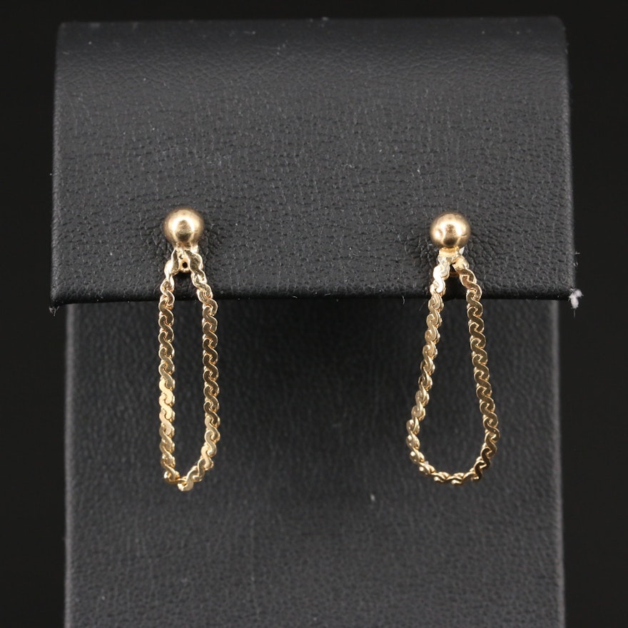 14K Serpentine Dangle Earrings