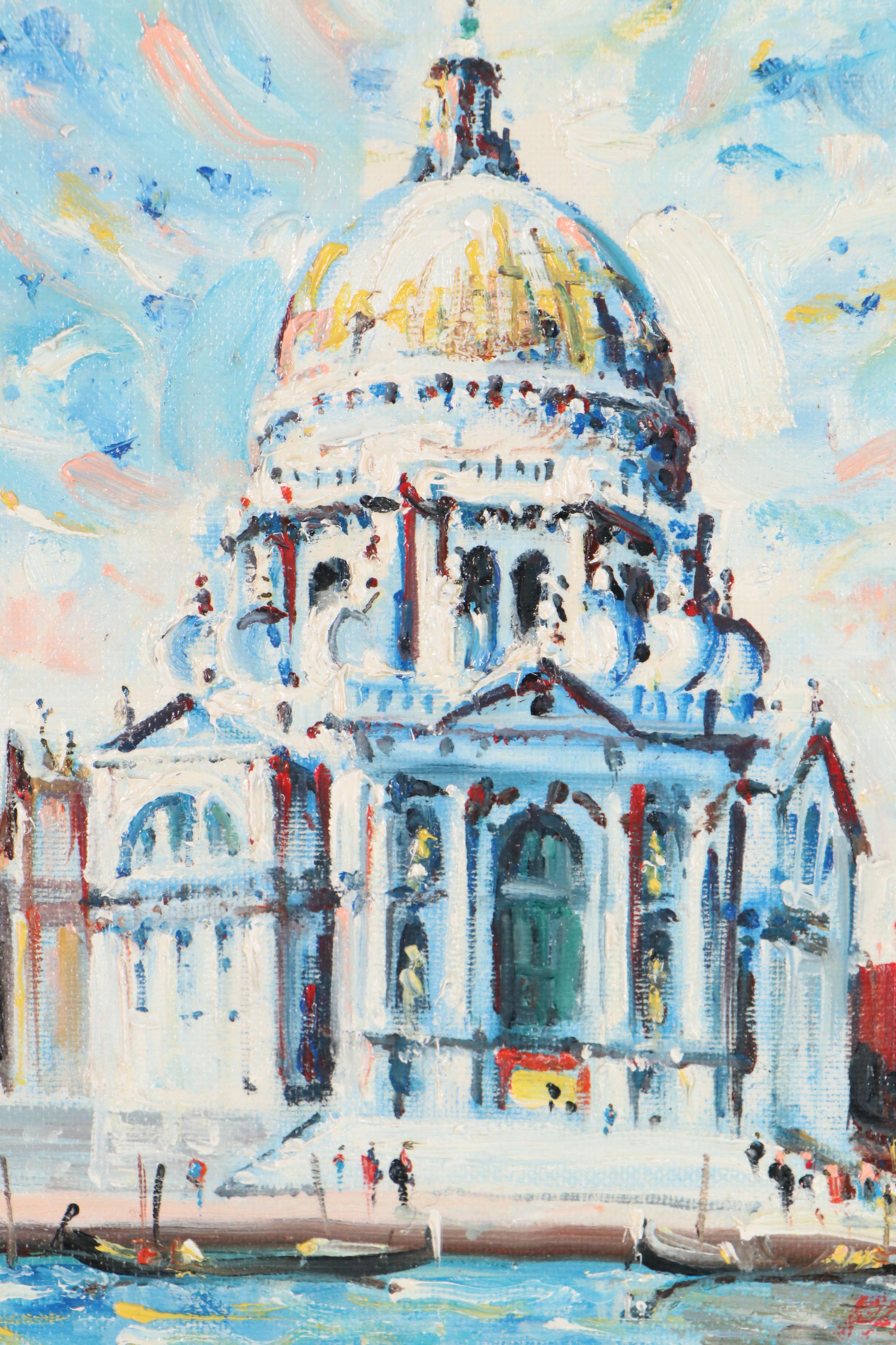 Marco Parol Oil Painting of Venice "Basilica Della Salute"