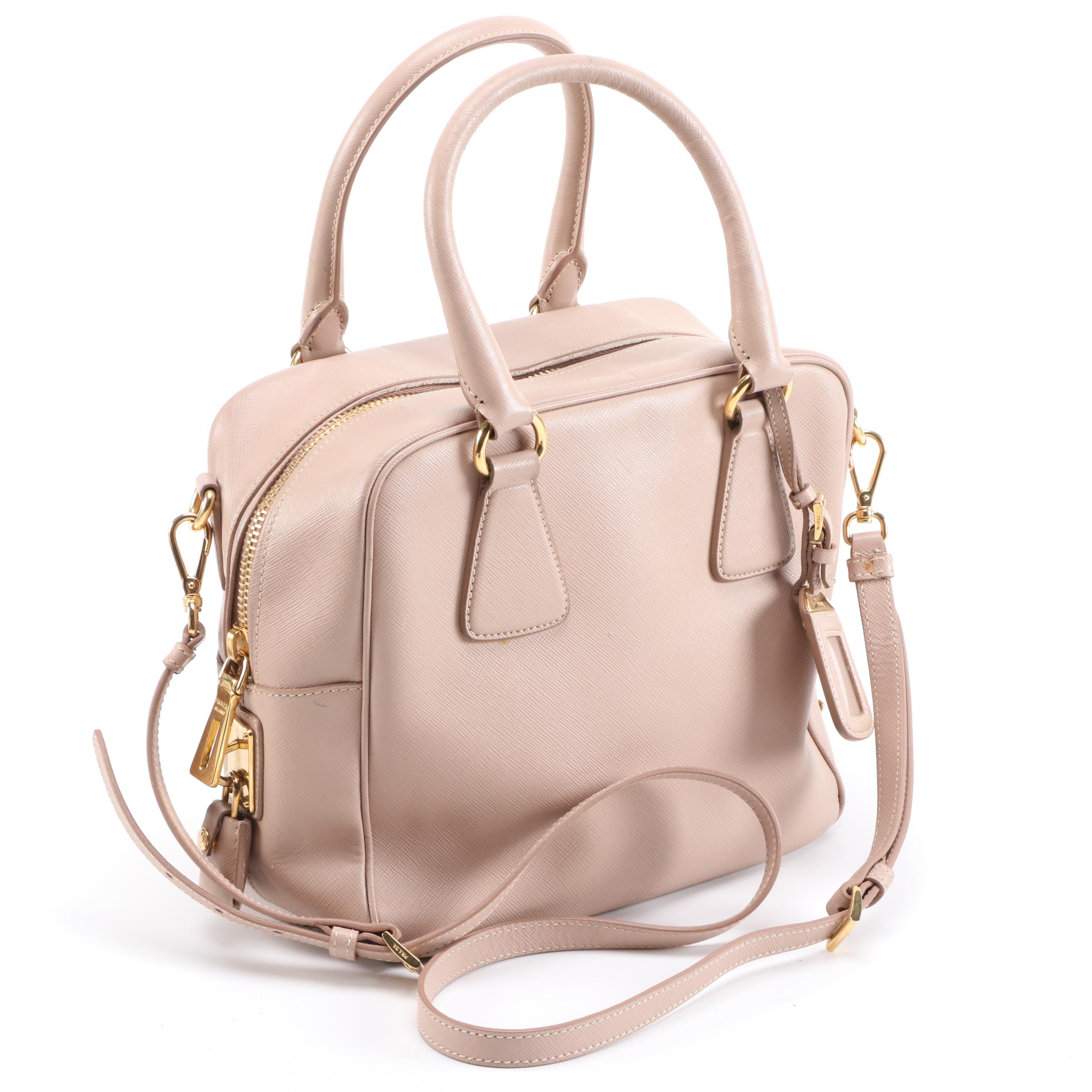 Prada Blush Saffiano Leather Two-Way Satchel