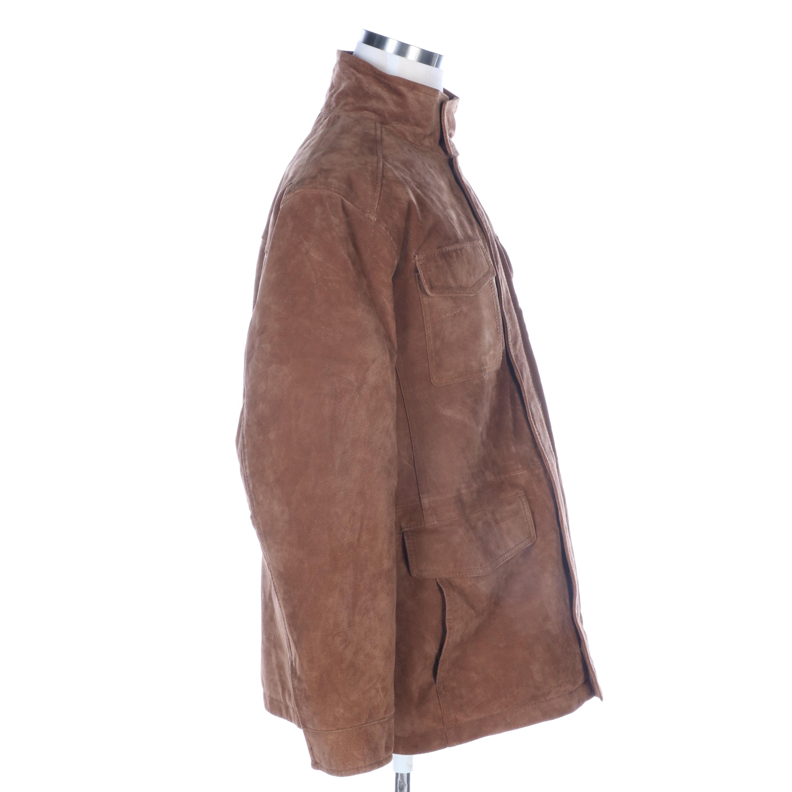Men's Roundtree and Yorke Brown Suede Jacket