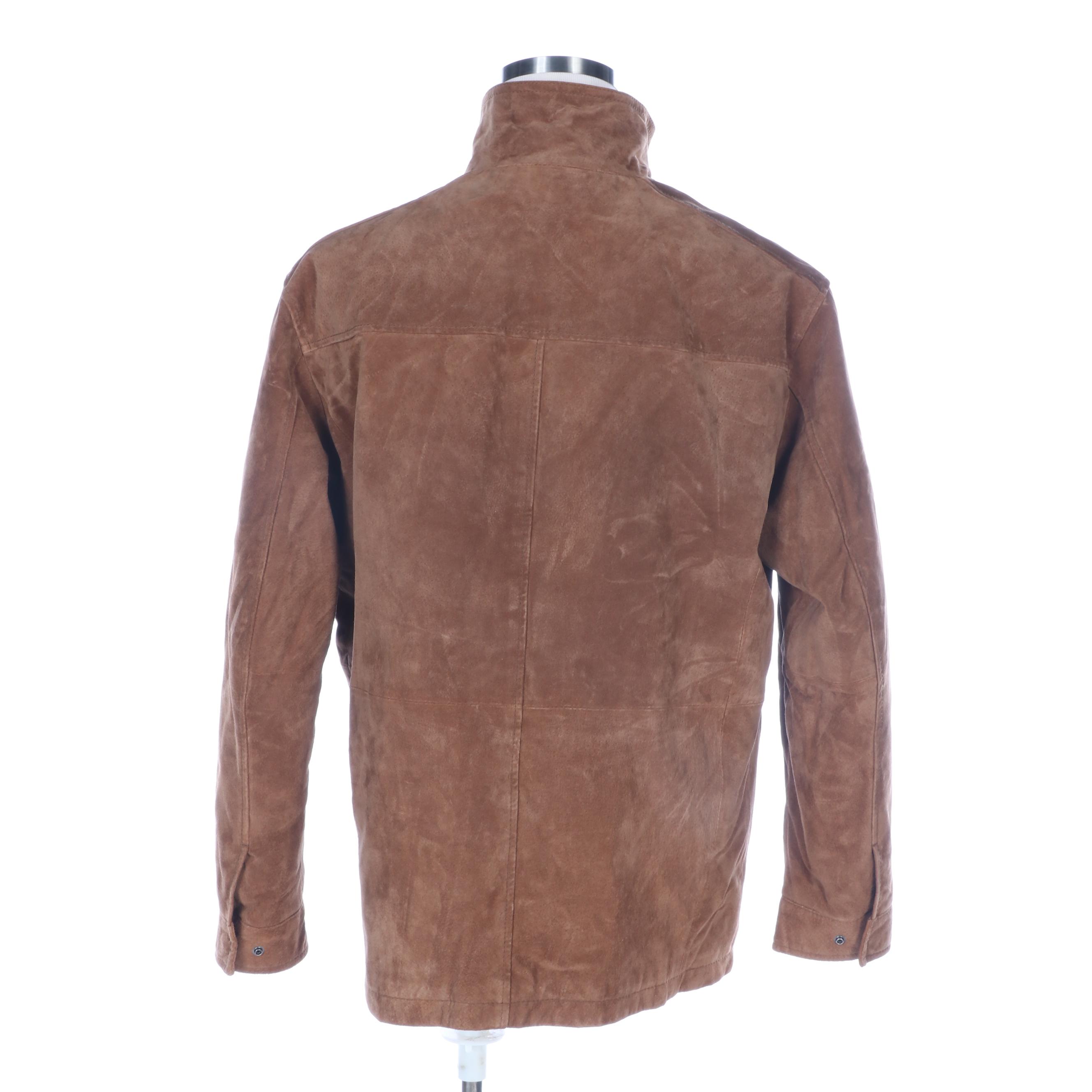 Men's Roundtree and Yorke Brown Suede Jacket
