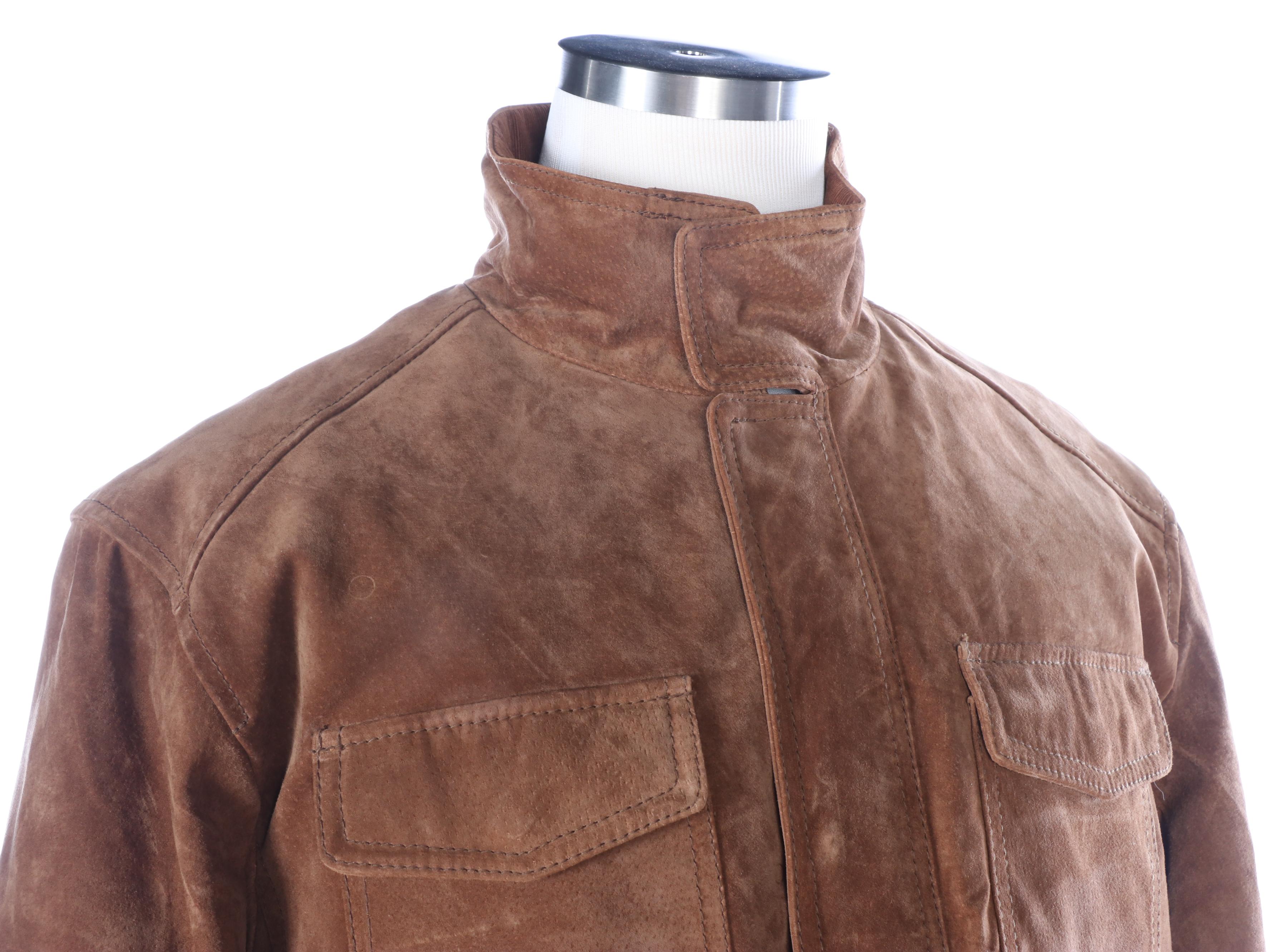 Men's Roundtree and Yorke Brown Suede Jacket