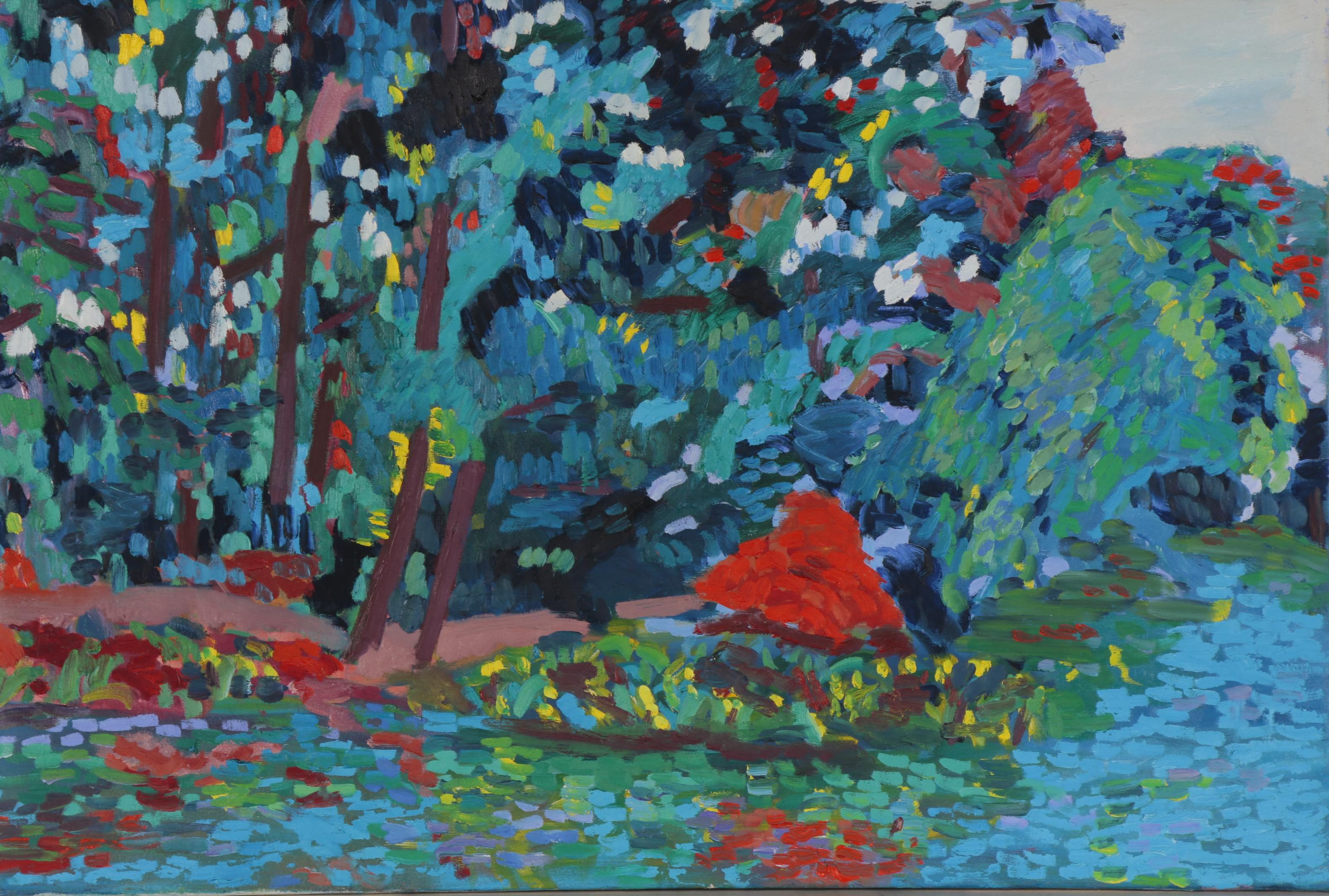 Jerald Mironov Post-Impressionist Style Oil Painting of Waterscape