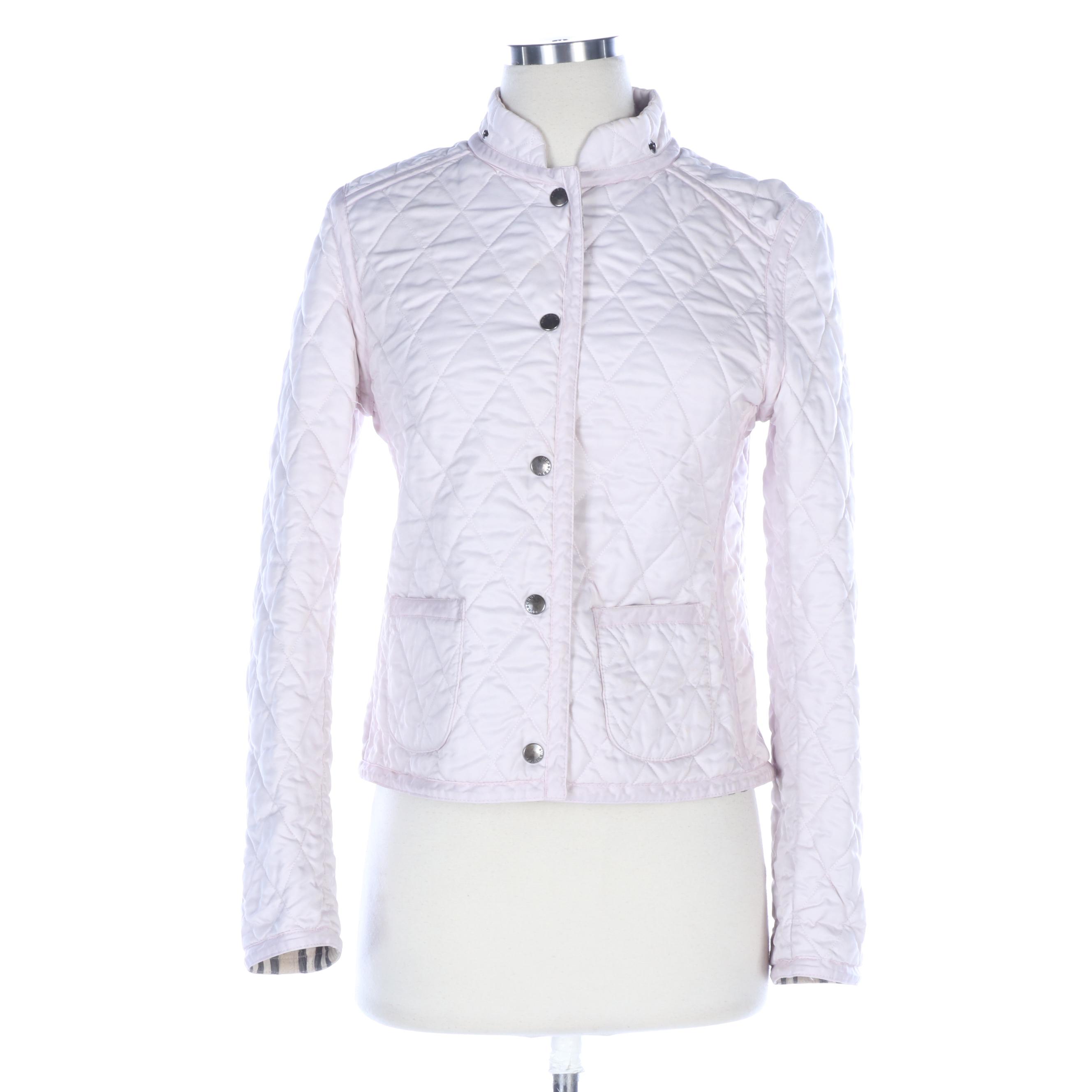 Burberry Light Pink Quilted Jacket with "Nova Check" Lining