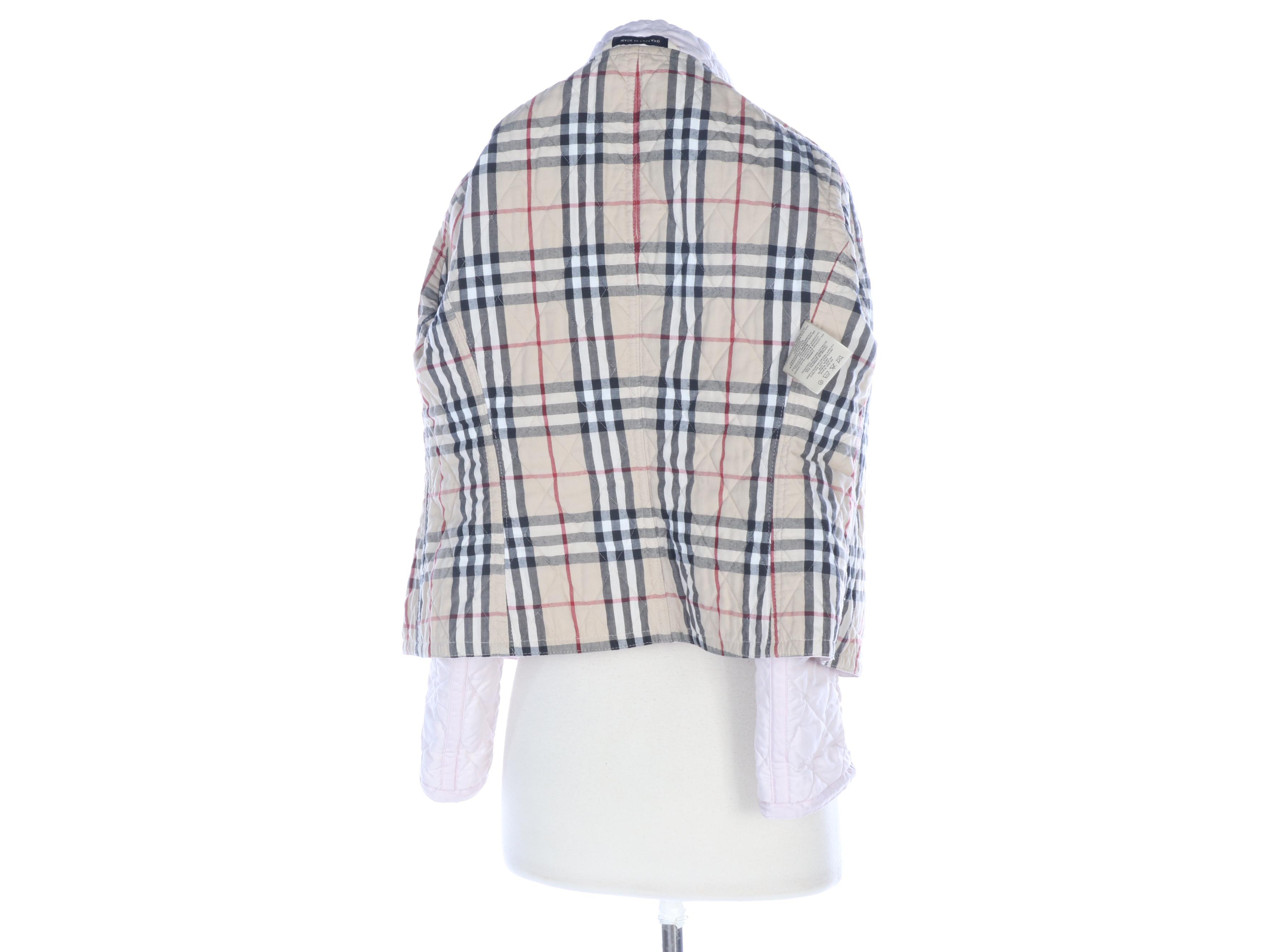 Burberry Light Pink Quilted Jacket with "Nova Check" Lining
