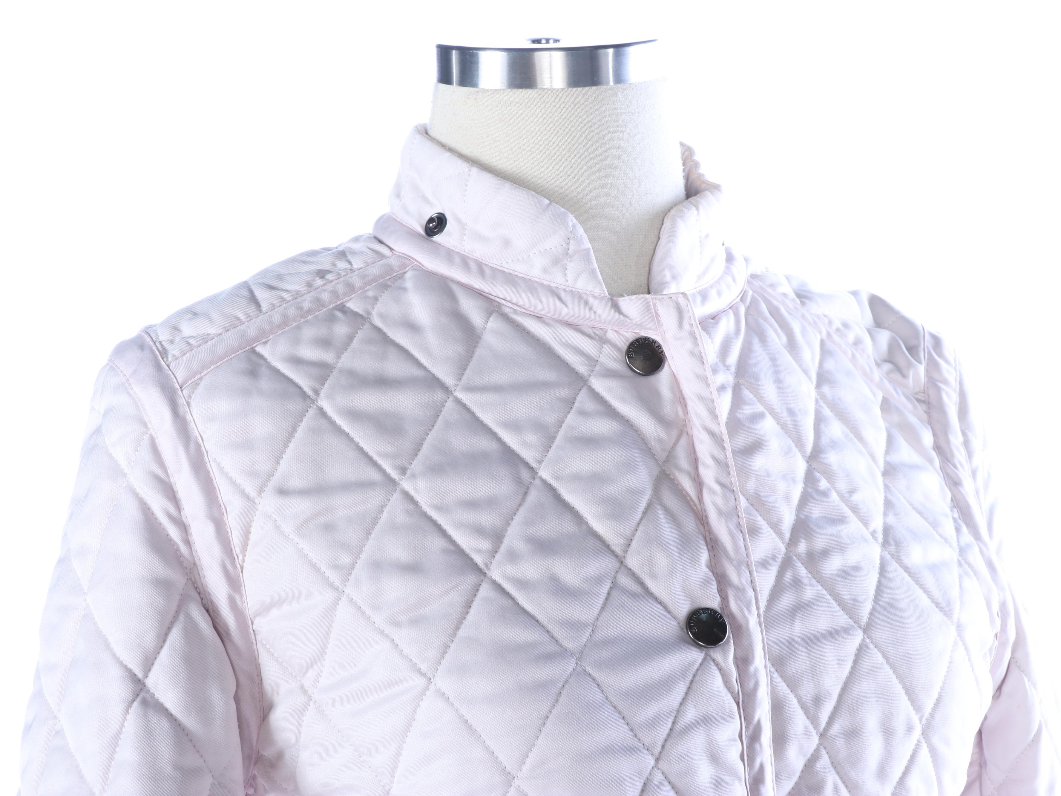 Burberry Light Pink Quilted Jacket with "Nova Check" Lining
