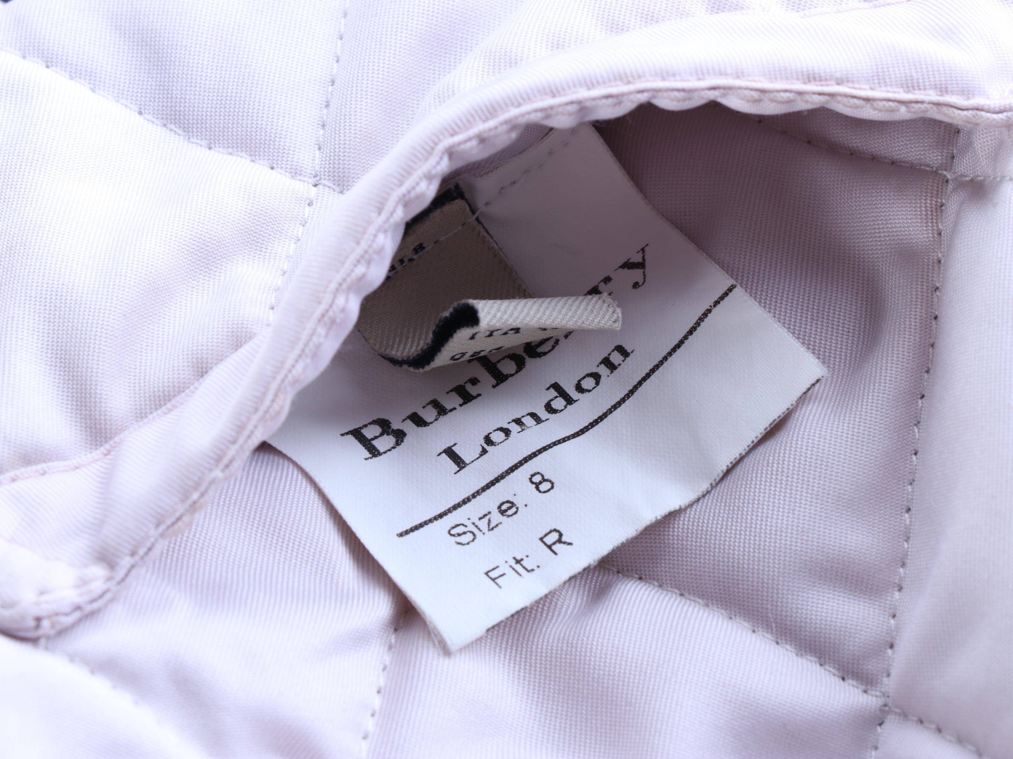 Burberry Light Pink Quilted Jacket with "Nova Check" Lining