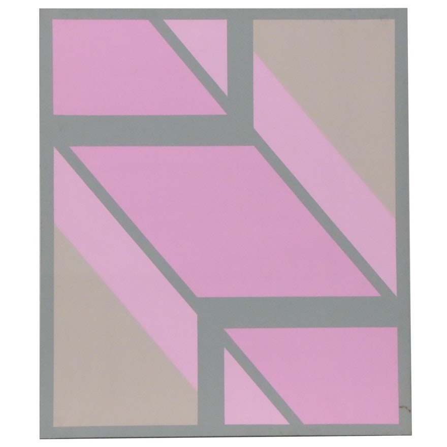 Geometric Abstraction Acrylic Painting, 21st Century