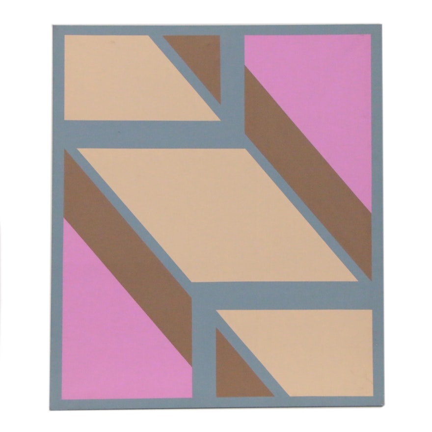 Geometric Abstraction Acrylic Painting, 21st Century
