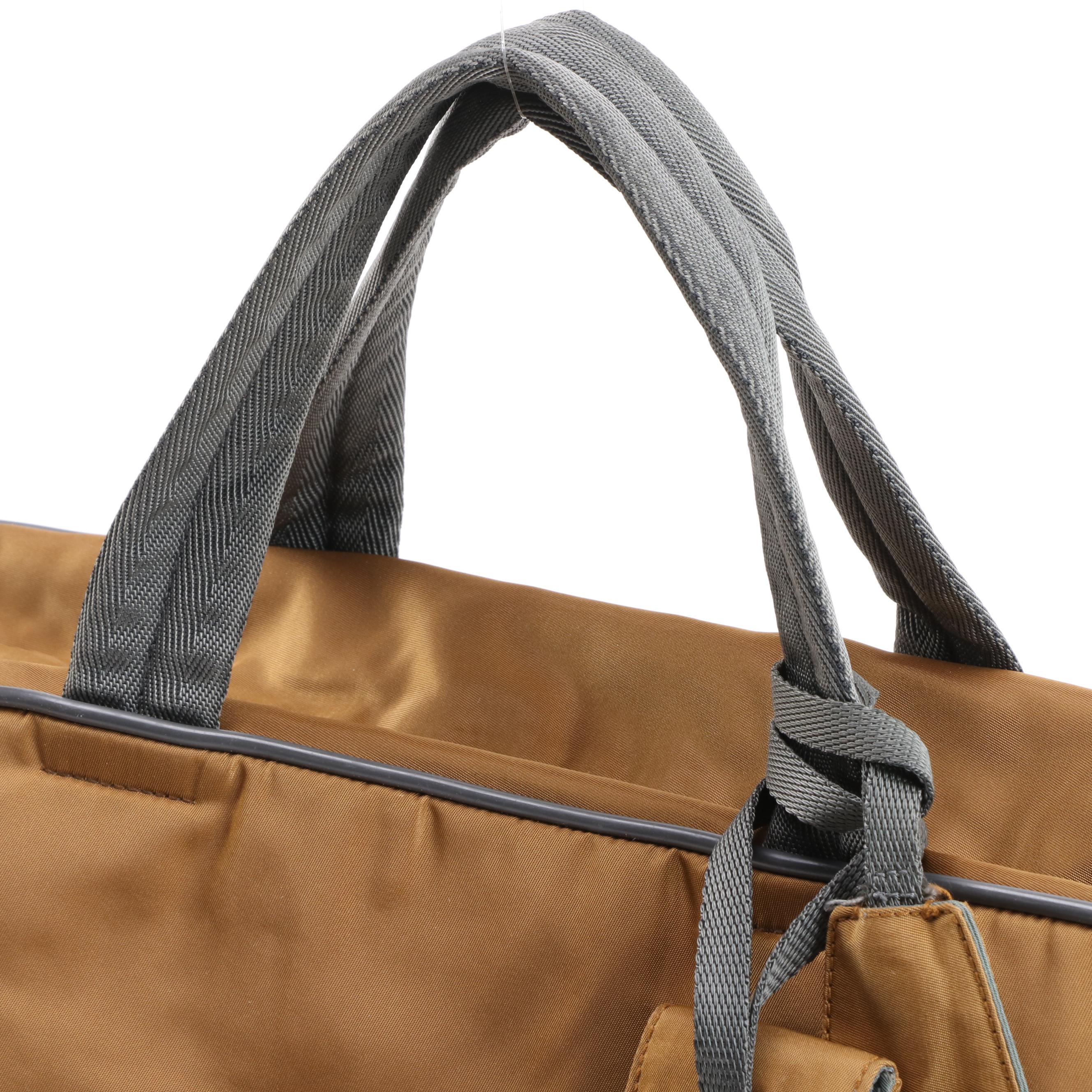 Prada Sport Brown Nylon Travel Bag with Padlock and Keys