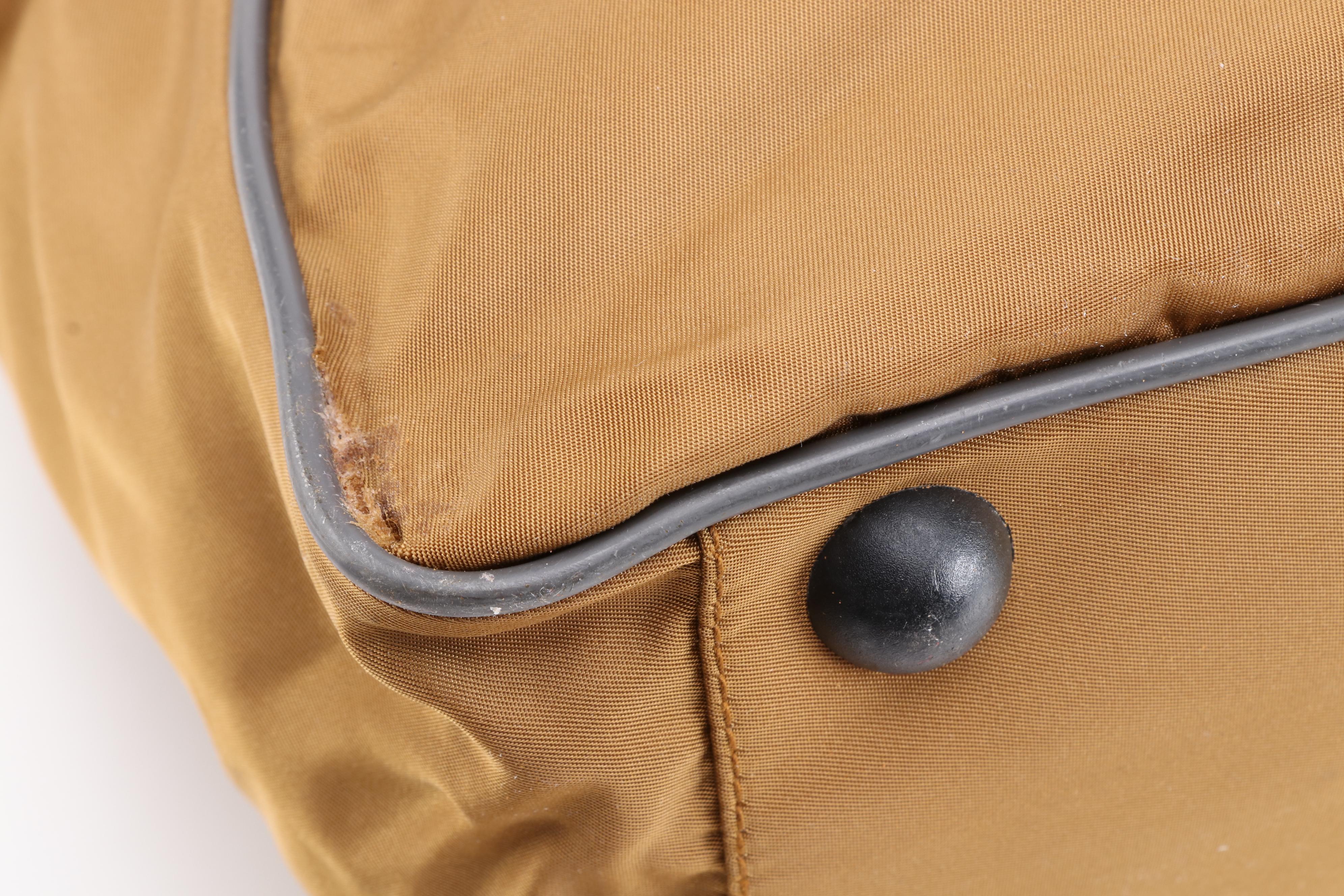 Prada Sport Brown Nylon Travel Bag with Padlock and Keys