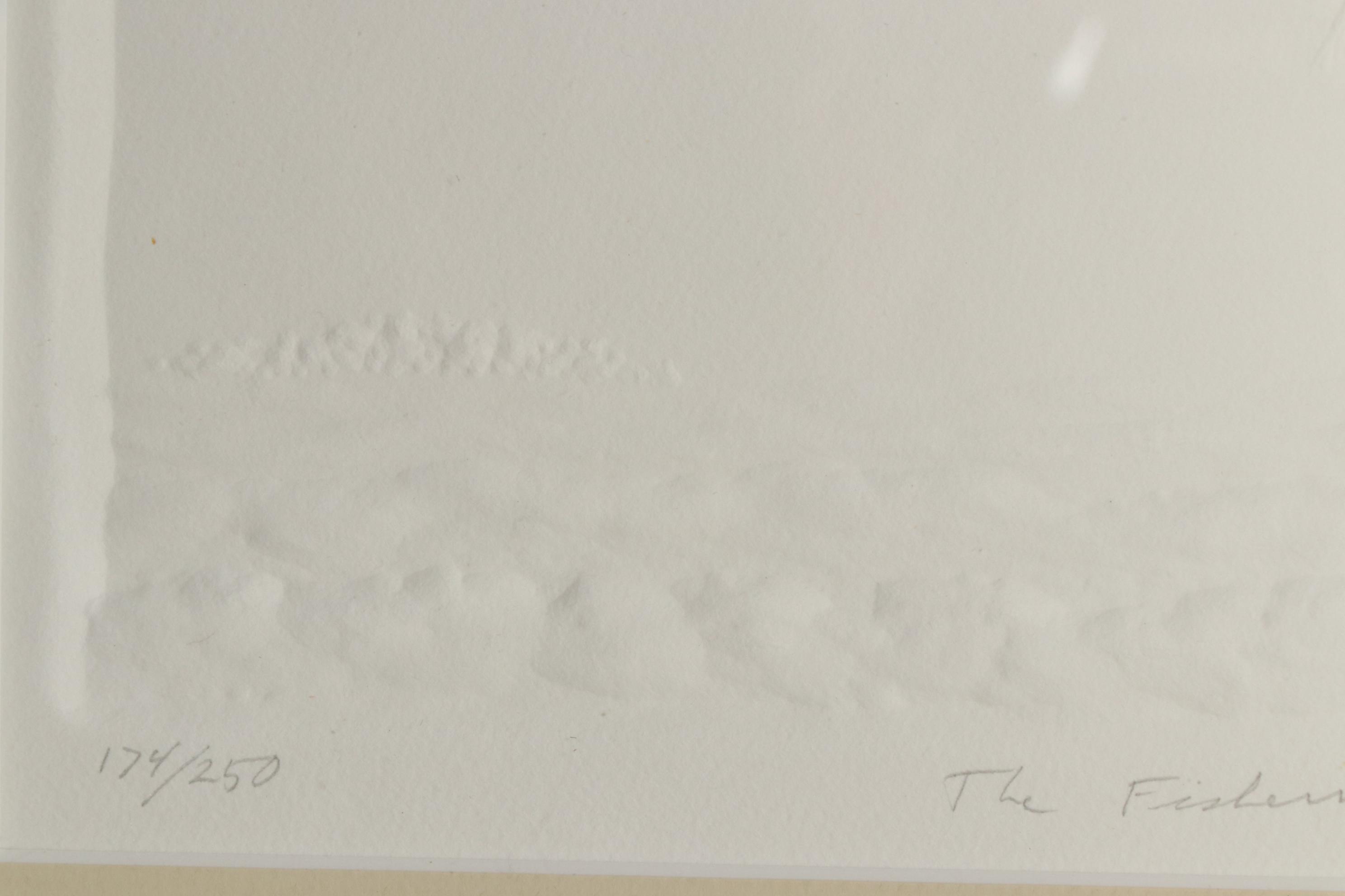 Charles E. Staats Embossed Print "The Fisherman", 20th Century