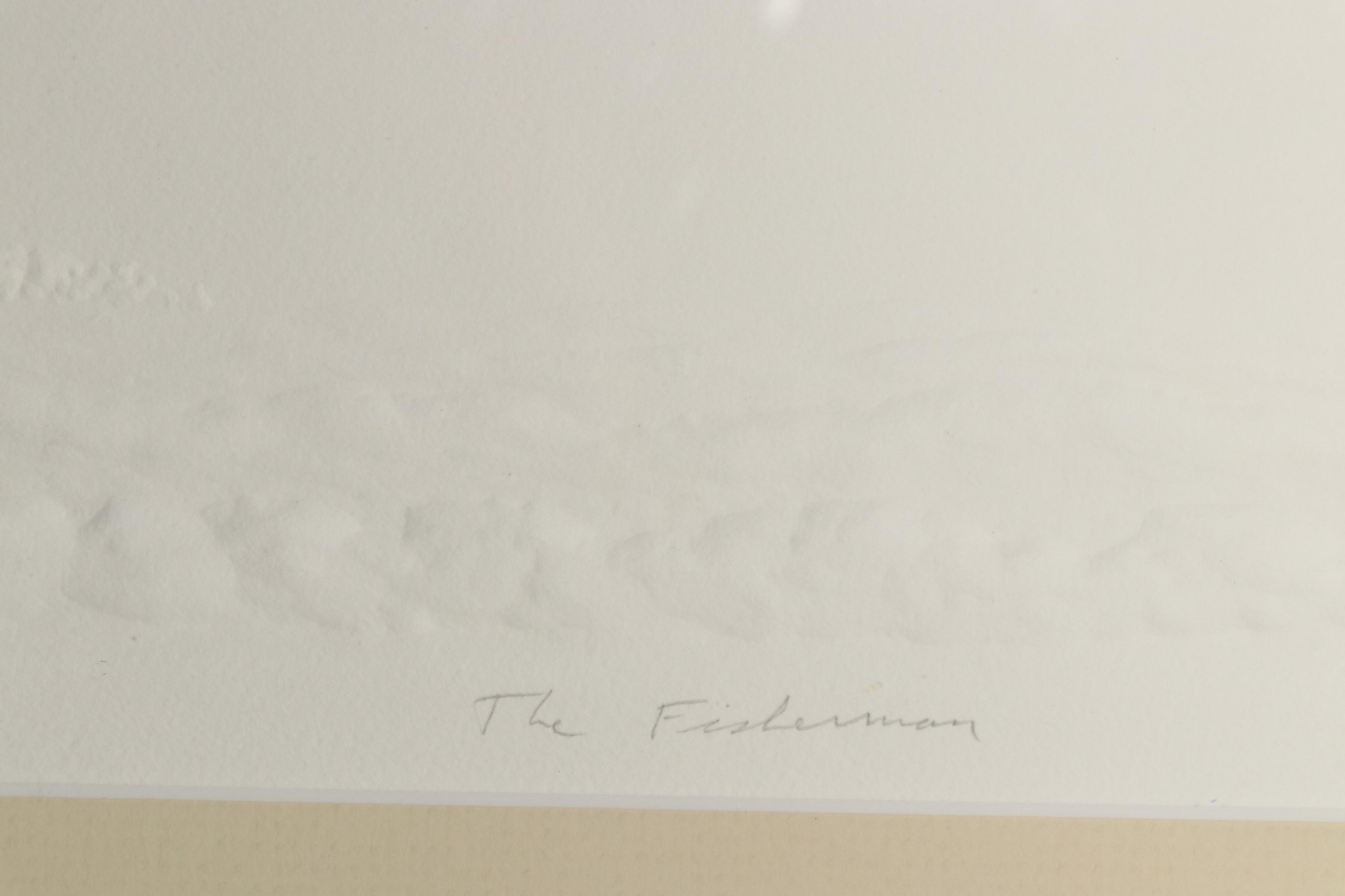 Charles E. Staats Embossed Print "The Fisherman", 20th Century